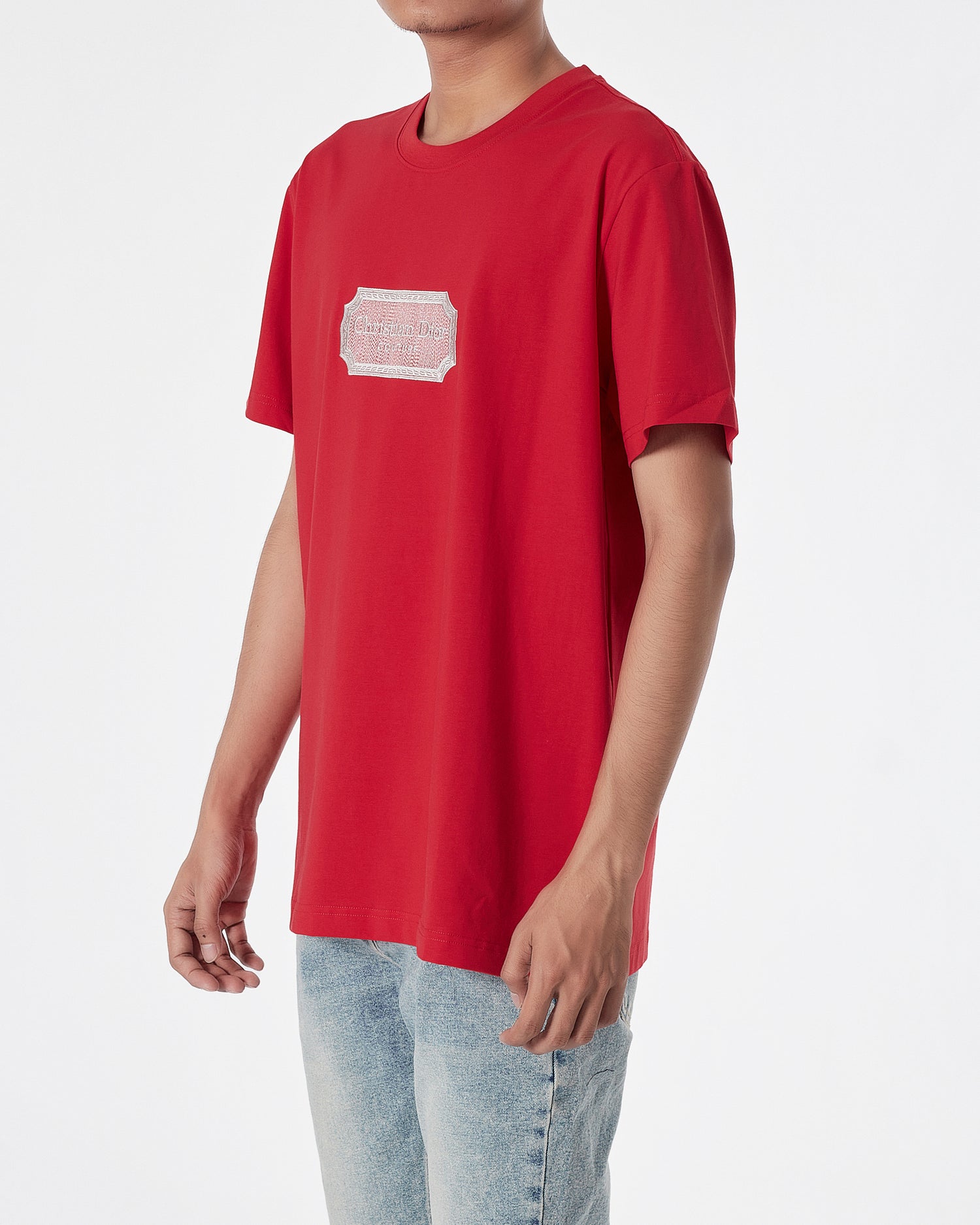 CD Logo Embroidered Unisex Red T-Shirt 15.90