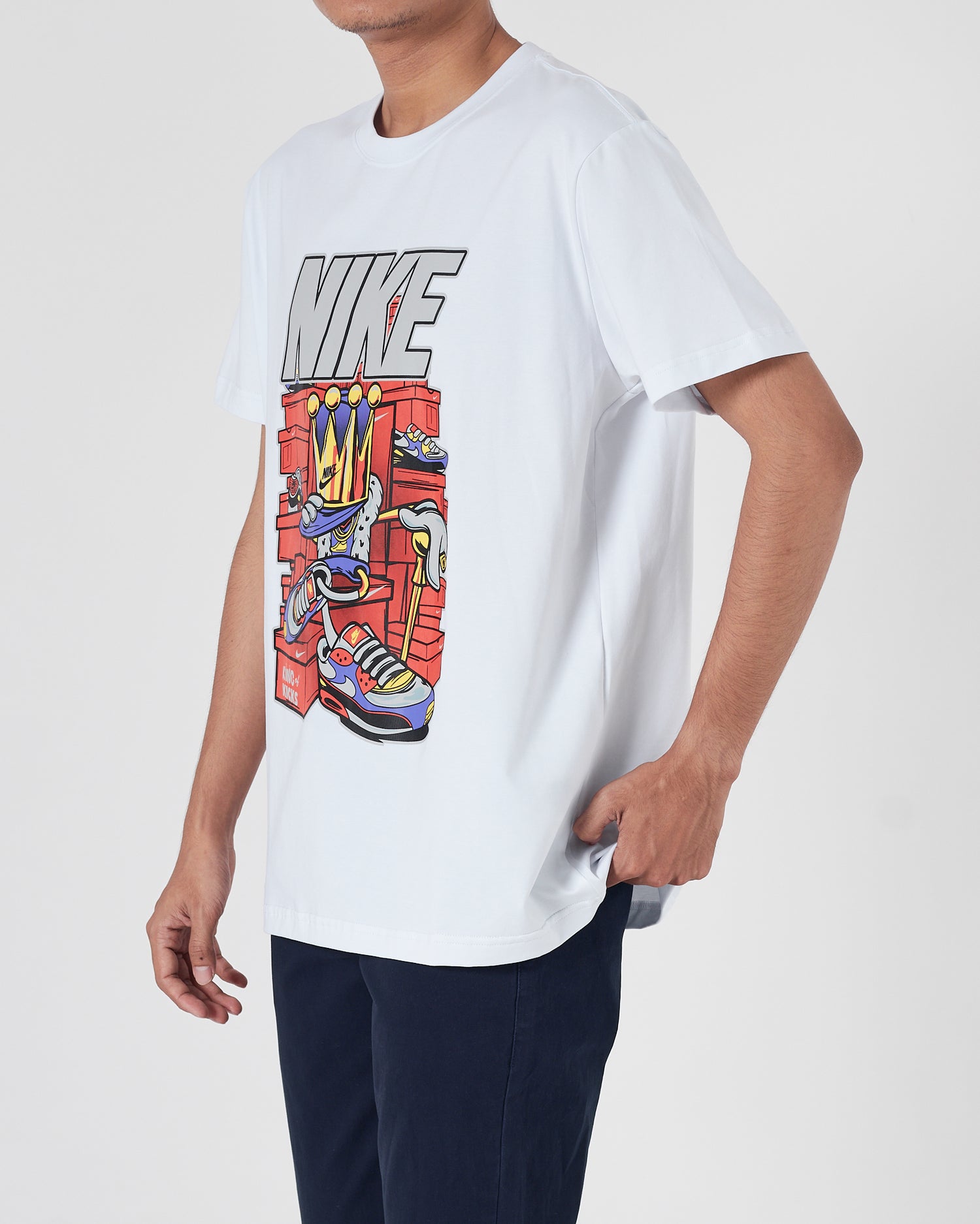 NIK Logo Printed Men White T-Shirt 15.90