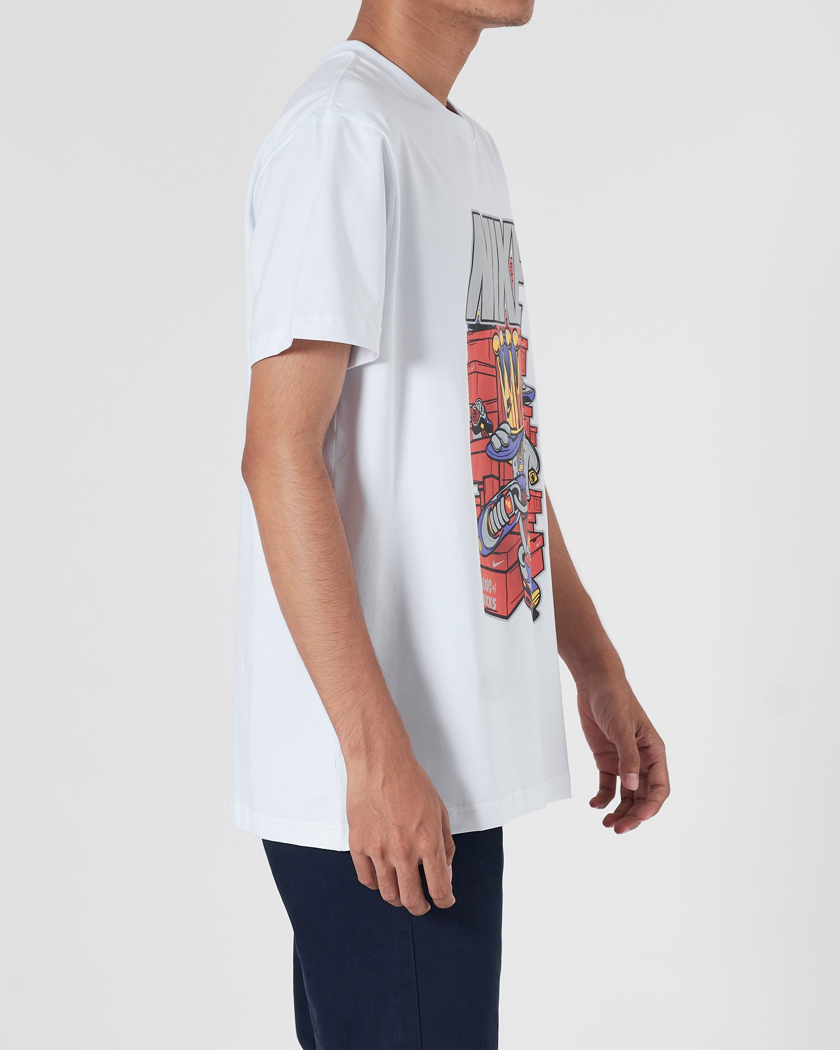 NIK Logo Printed Men White T-Shirt 15.90