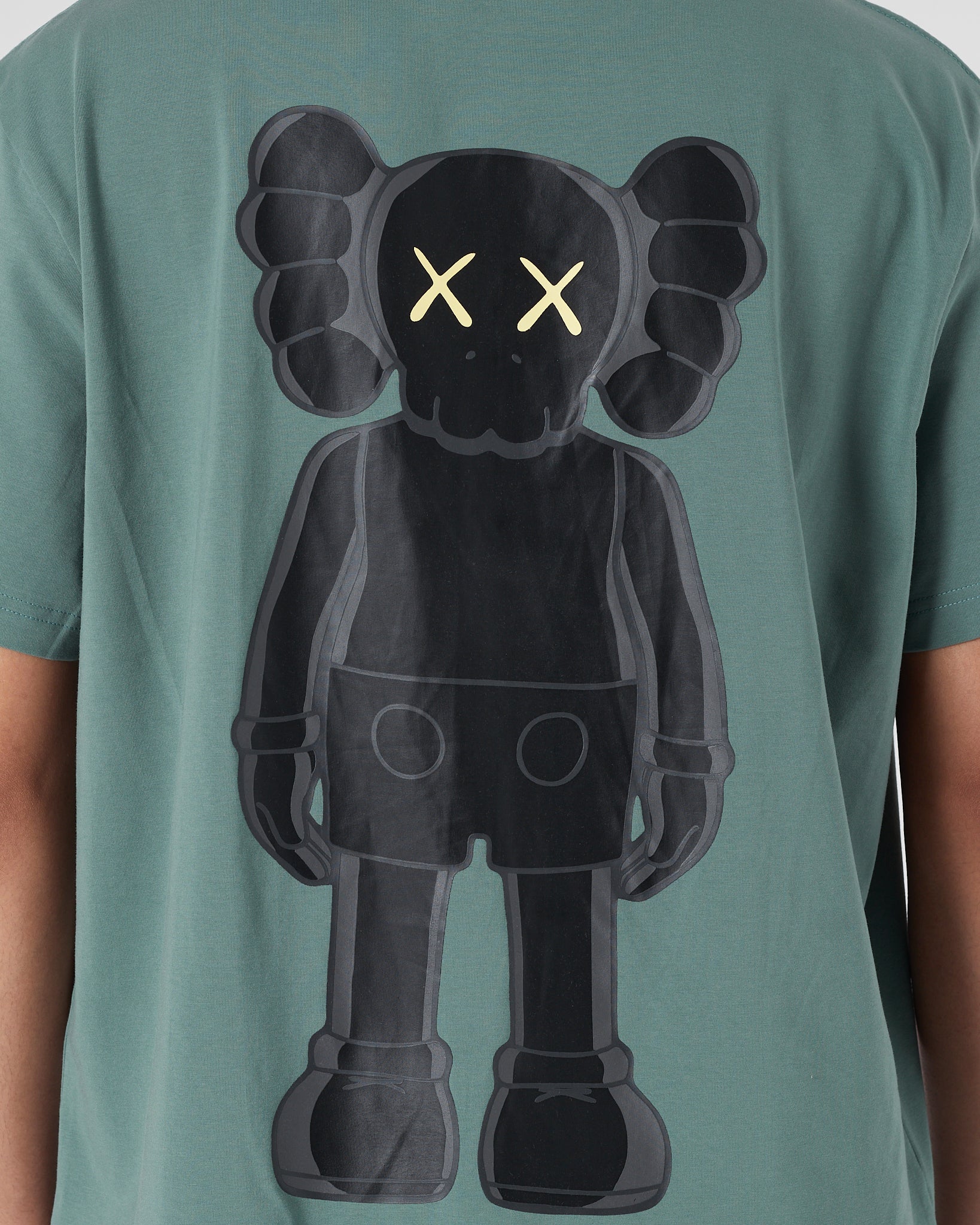 OW X Kaws Back Logo Printed Men Green T-Shirt 16.90