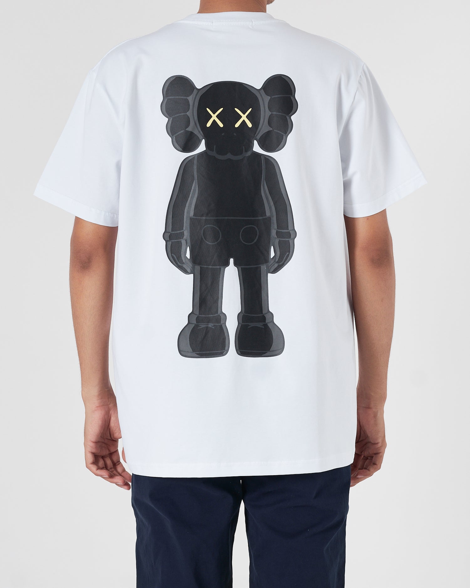 OW X Kaws Back Logo Printed Men White  T-Shirt 16.90