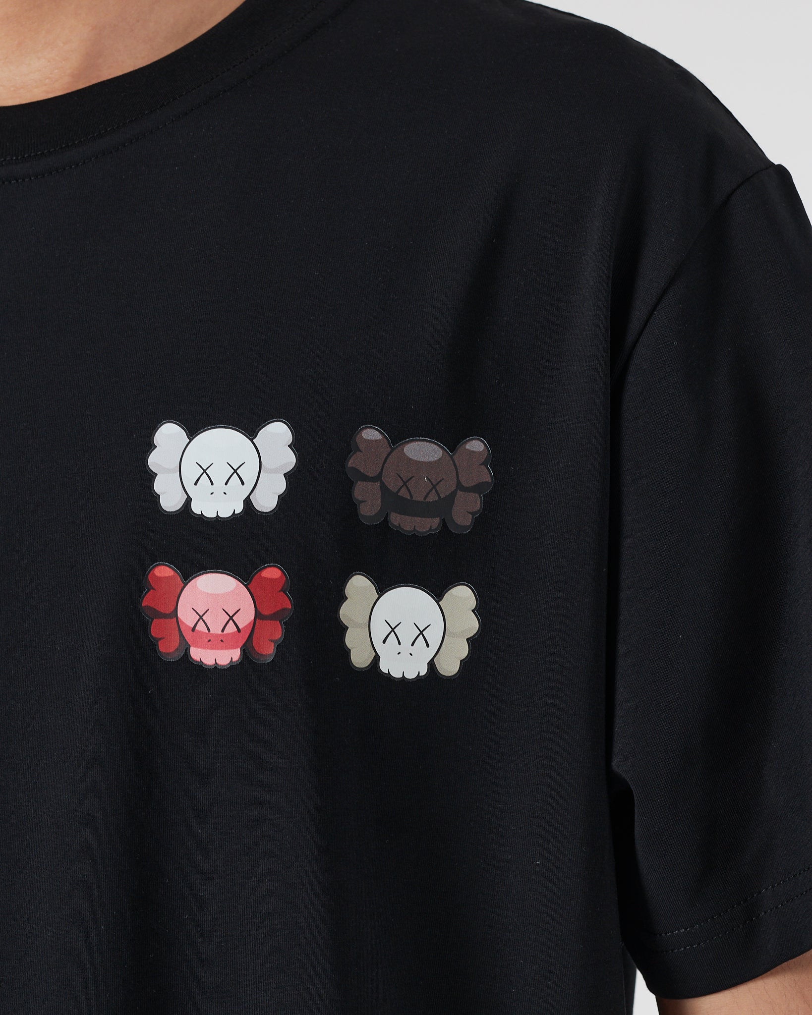 OW X Kaws Back Logo Printed Men Black T-Shirt 16.90