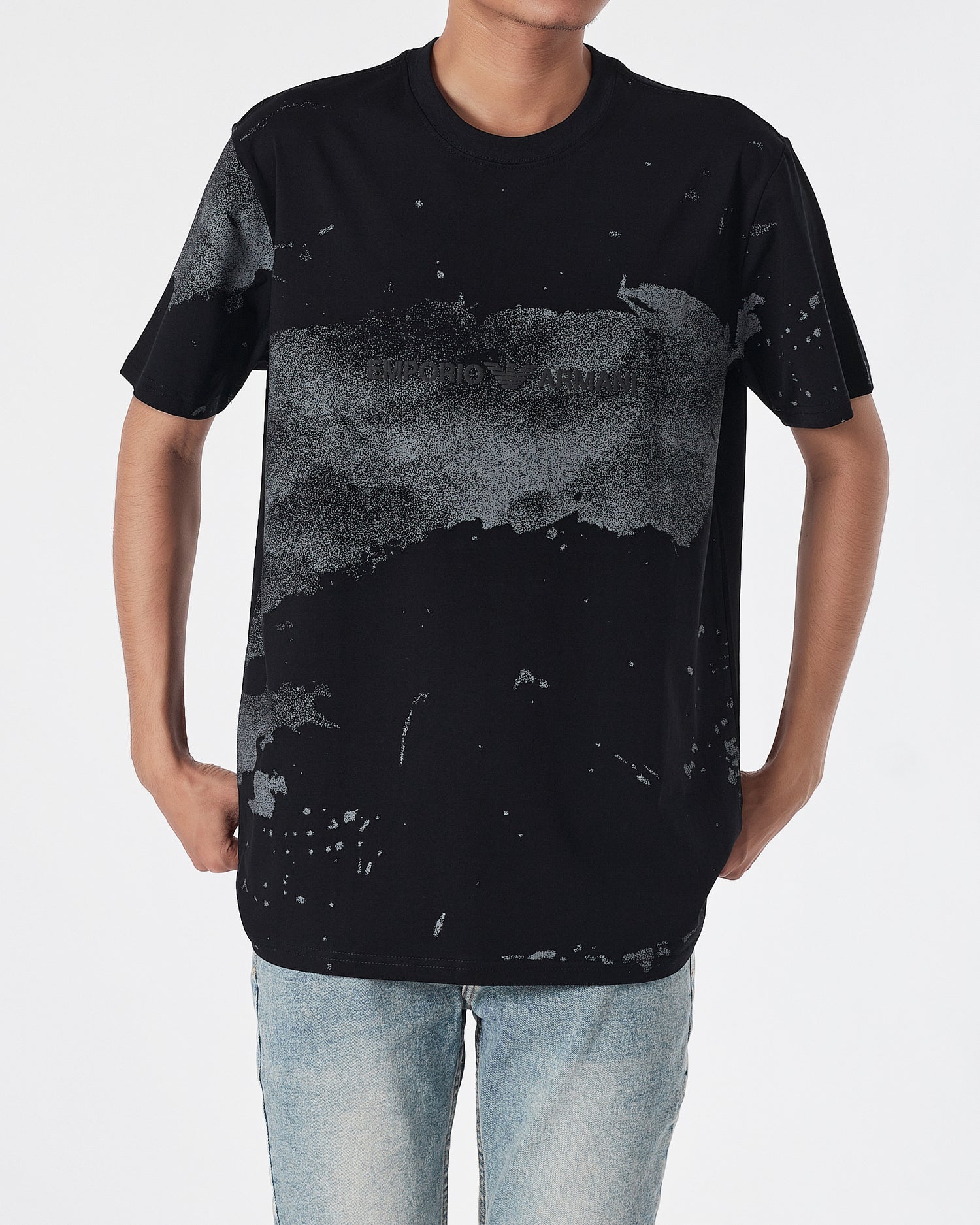 ARM Ink Splatter Printed Men Black T-Shirt 15.90