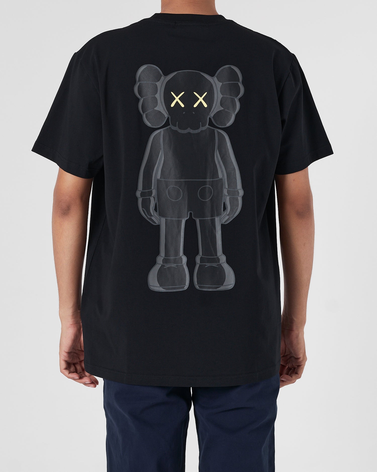 OW X Kaws Back Logo Printed Men Black T-Shirt 16.90