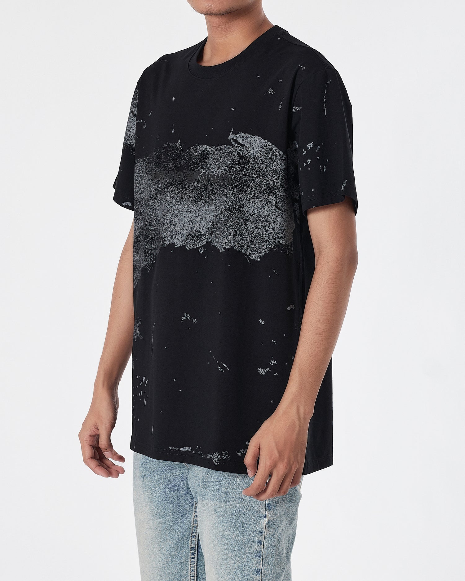 ARM Ink Splatter Printed Men Black T-Shirt 15.90