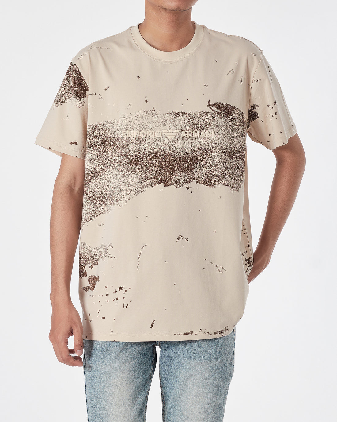 ARM Ink Splatter Printed Men Cream  T-Shirt 15.90