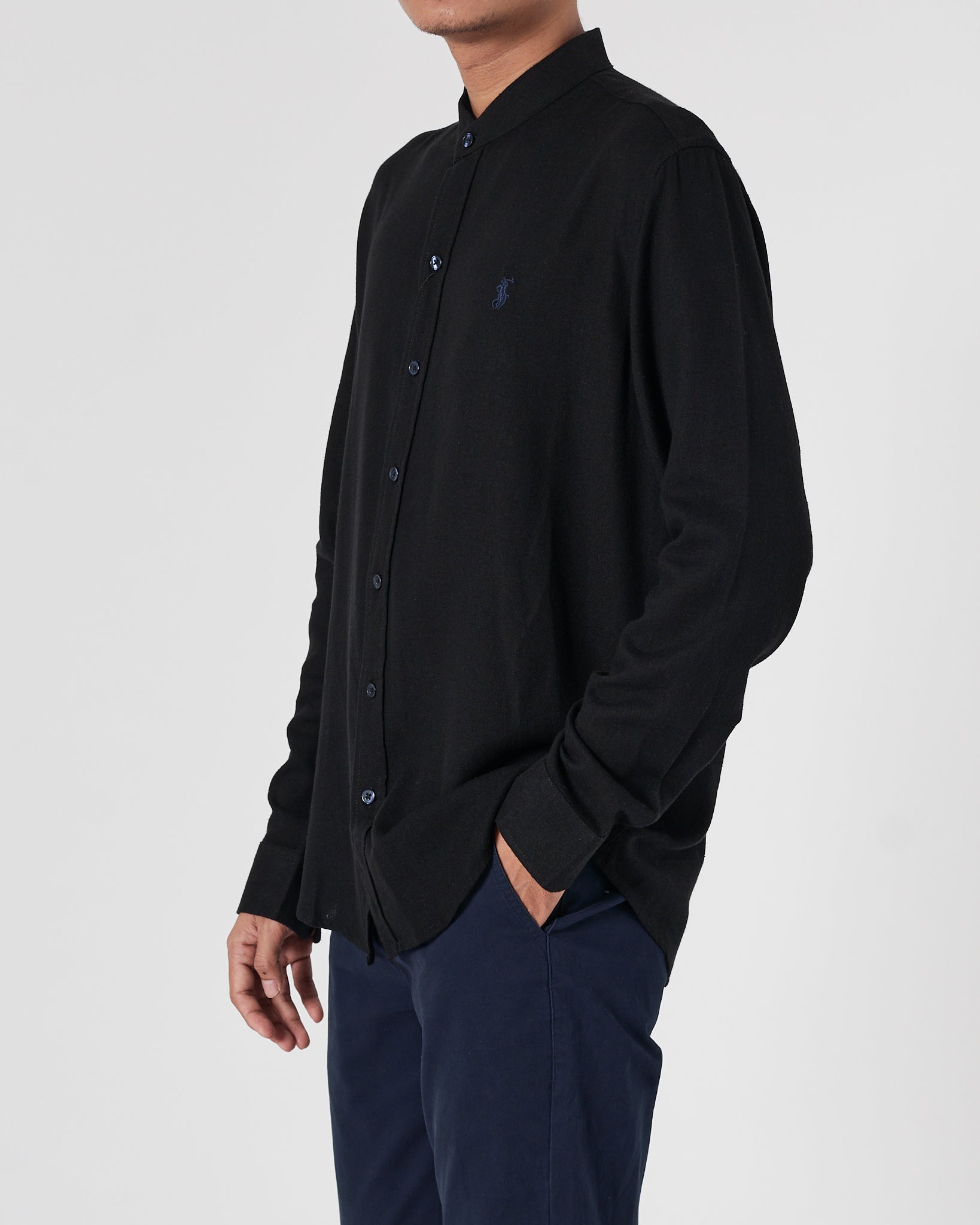 RL Linen Men Black Shirts Long Sleeve 20.90