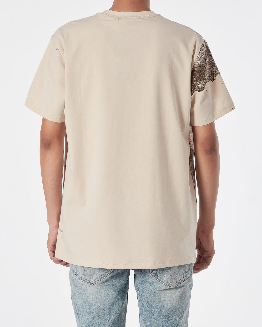 ARM Ink Splatter Printed Men Cream  T-Shirt 15.90