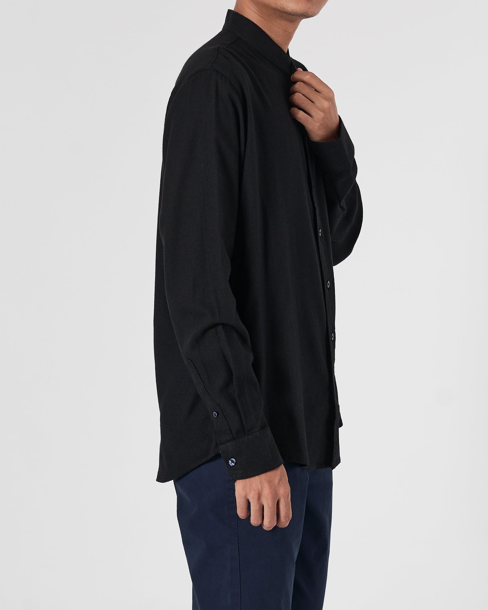 RL Linen Men Black Shirts Long Sleeve 20.90