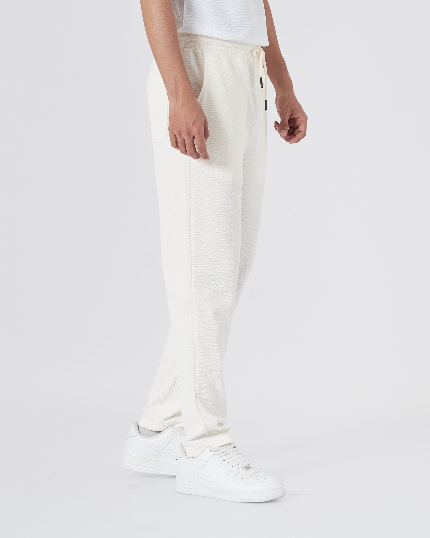 ZAR Elastic Waistband Men White Track Pants 21.90