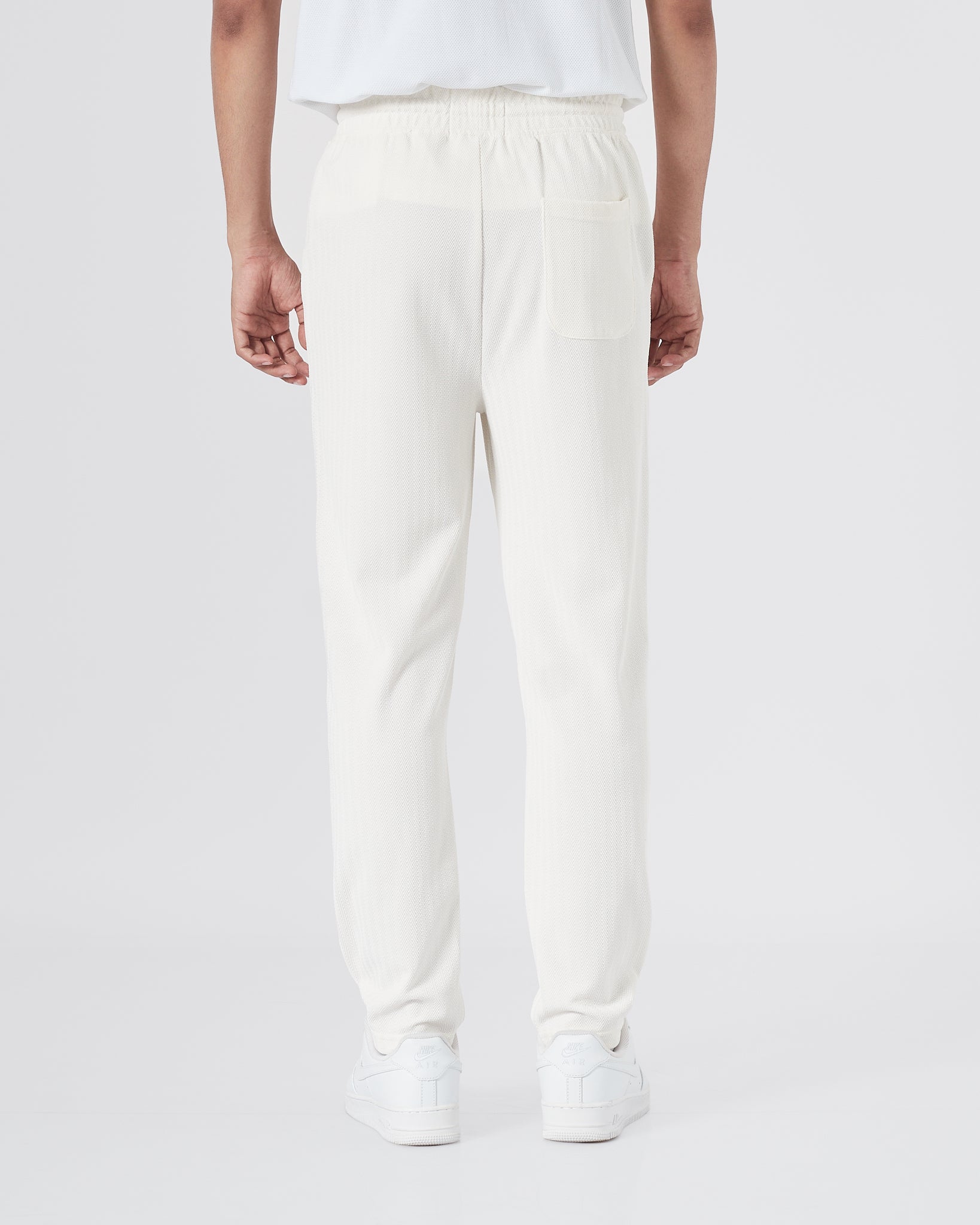 ZAR Elastic Waistband Men White Track Pants 21.90