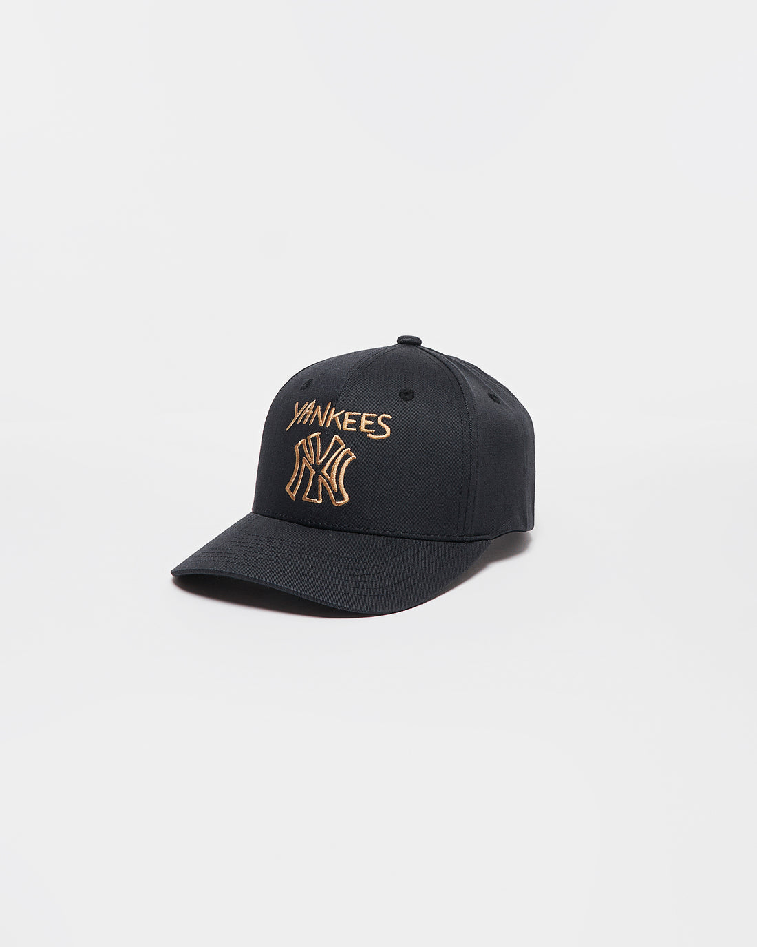 NY Gold Logo Embroidered Black Cap 11.50
