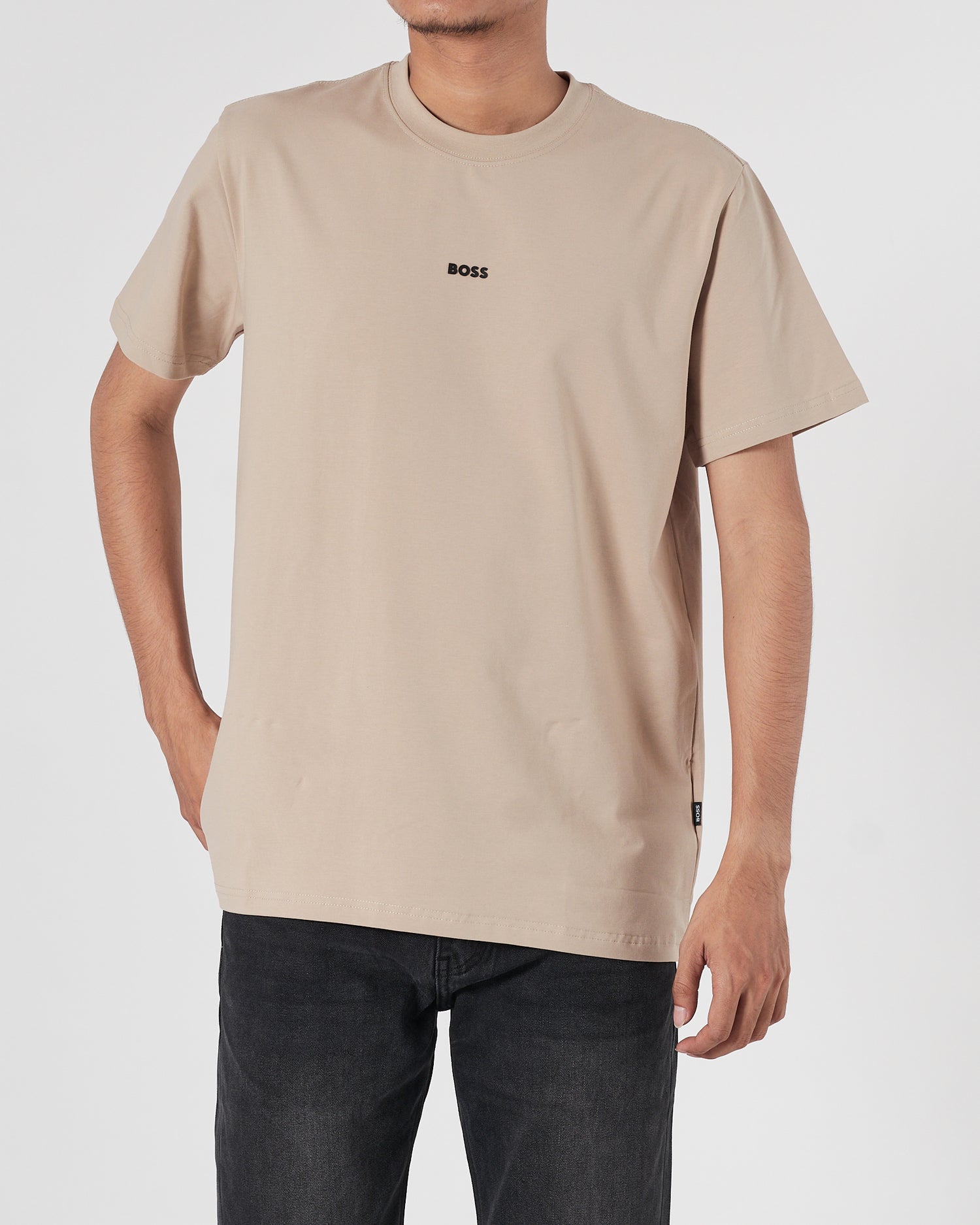 HUG Plain Color Men Men Light Brown T-Shirt 13.90