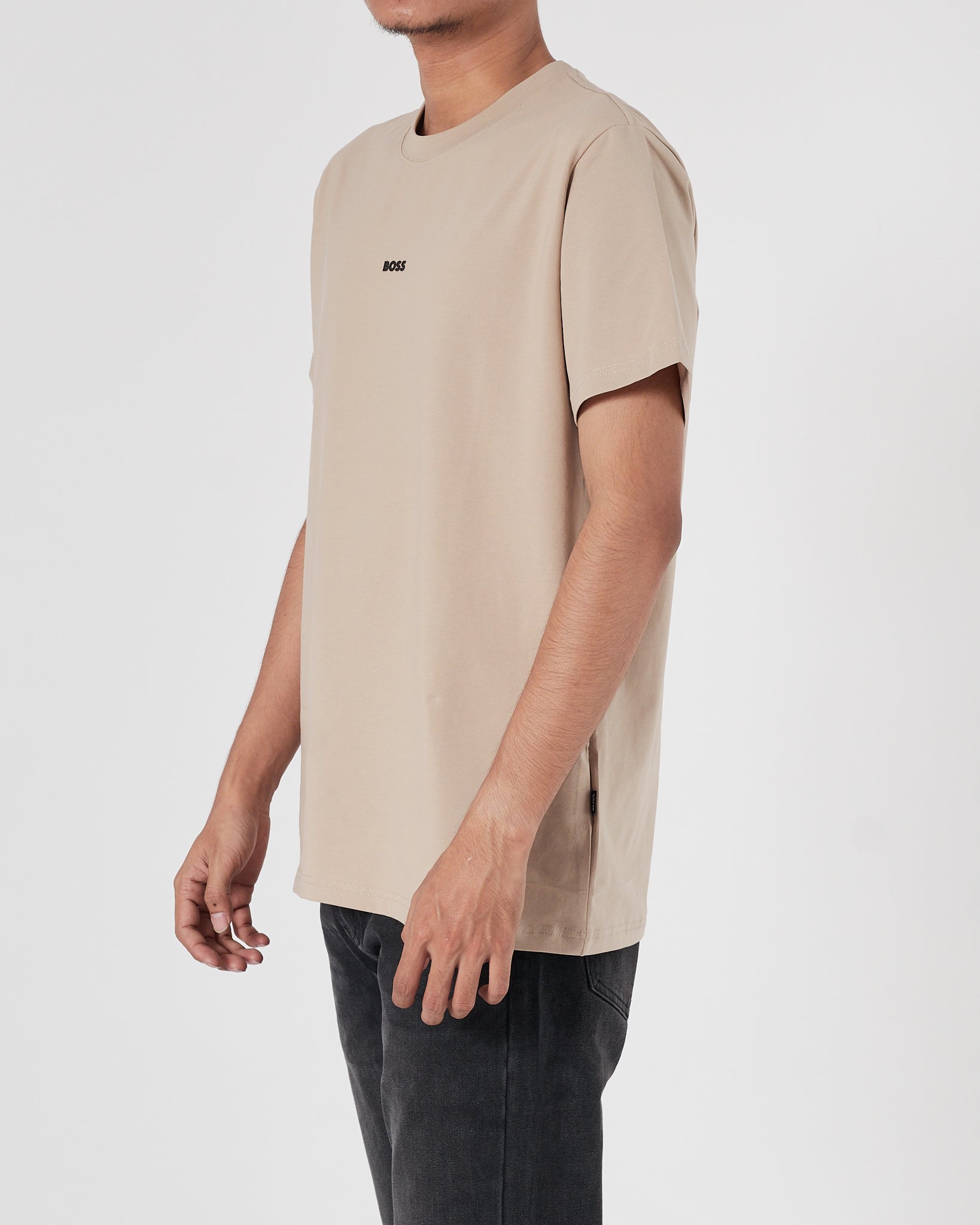 HUG Plain Color Men Men Light Brown T-Shirt 13.90