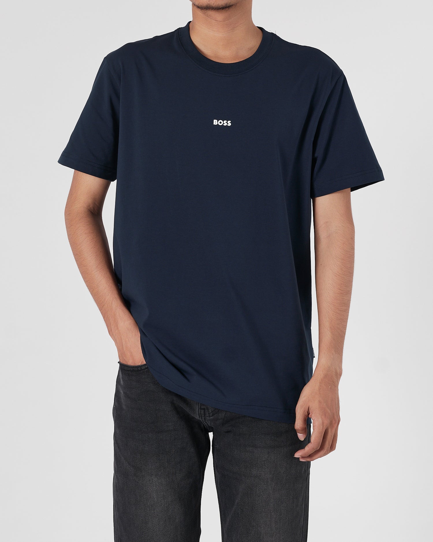 HUG Plain Color Men Men Dark Blue T-Shirt 13.90