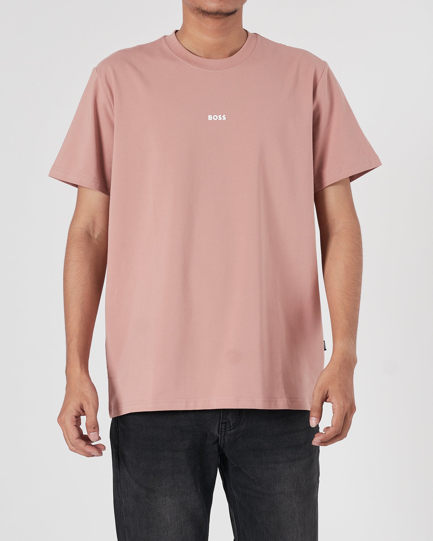 HUG Plain Color Men Men Pink T-Shirt 13.90