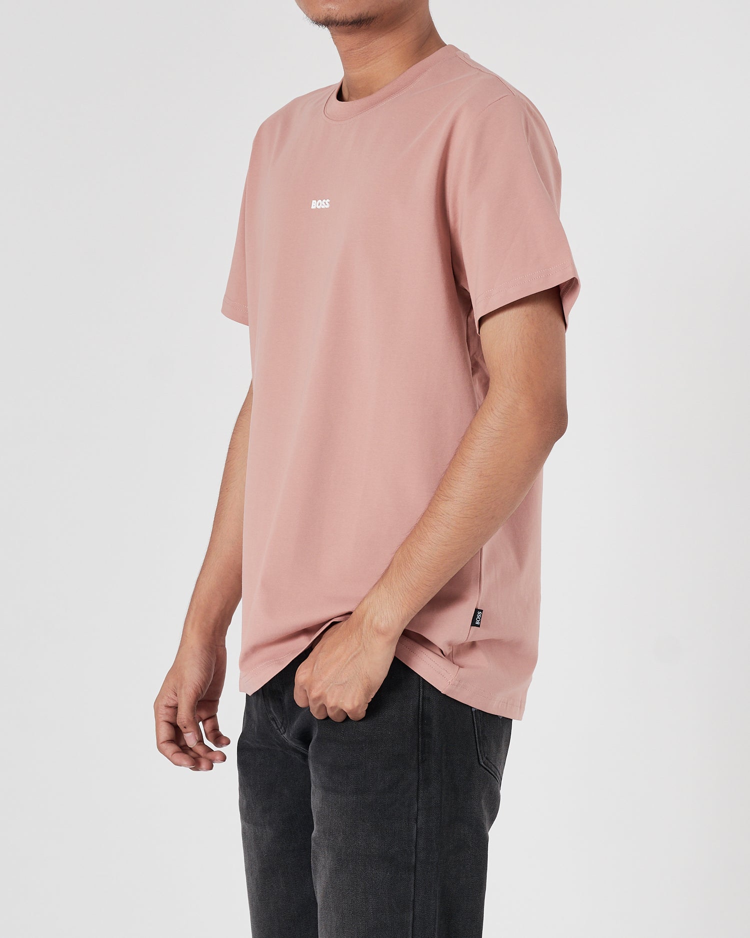 HUG Plain Color Men Men Pink T-Shirt 13.90