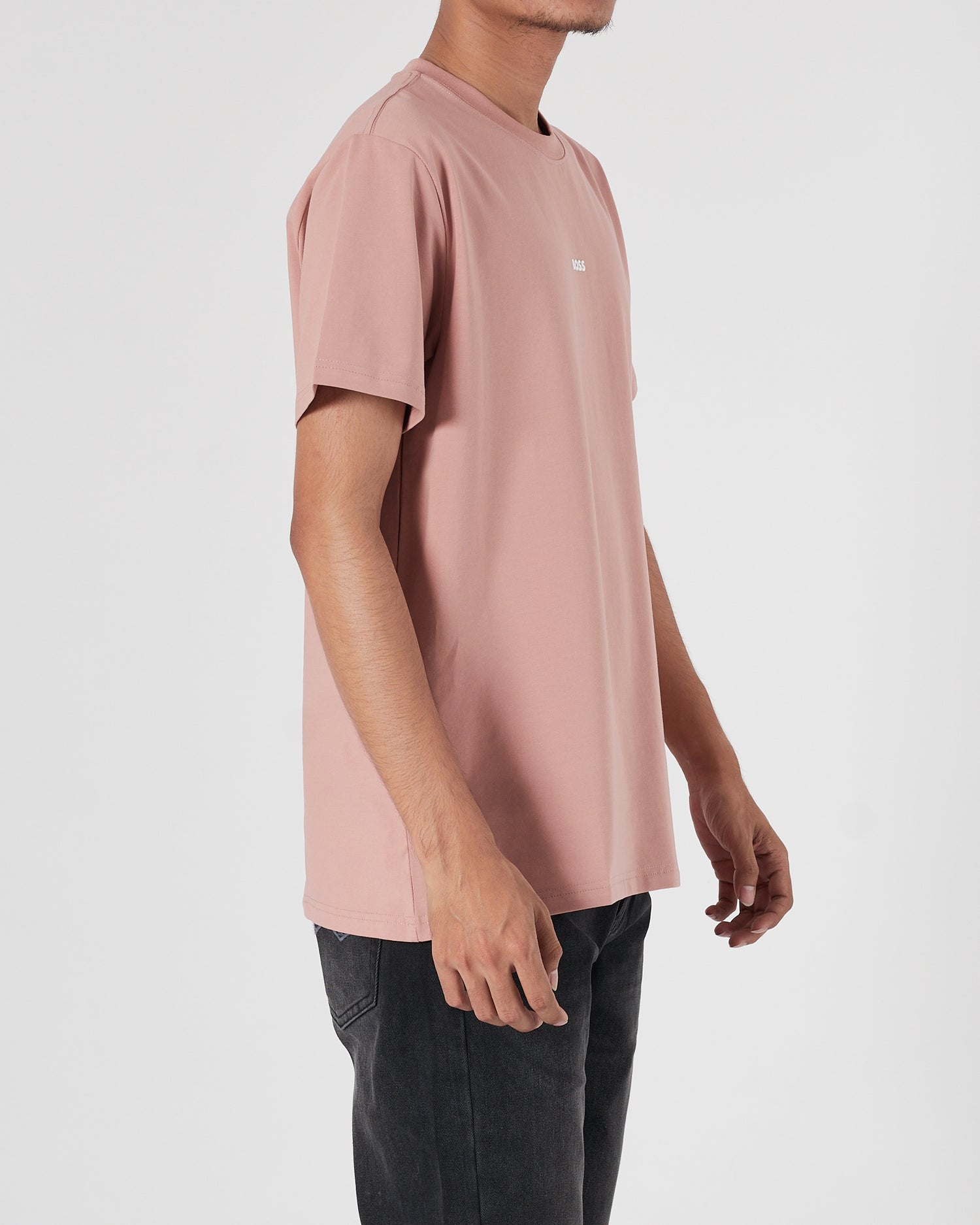 HUG Plain Color Men Men Pink T-Shirt 13.90