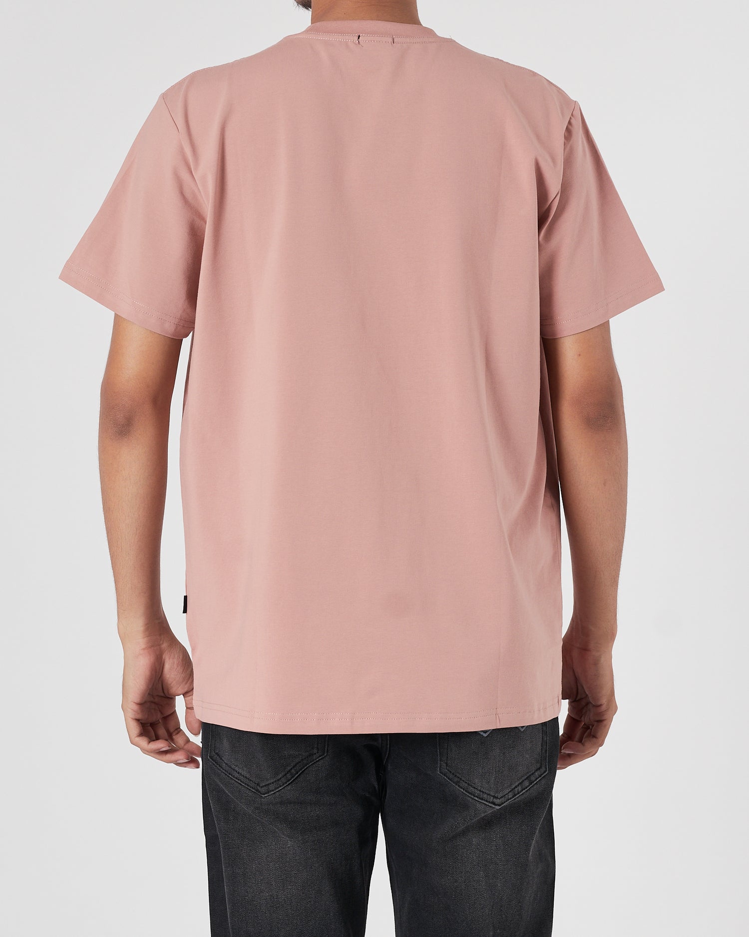 HUG Plain Color Men Men Pink T-Shirt 13.90