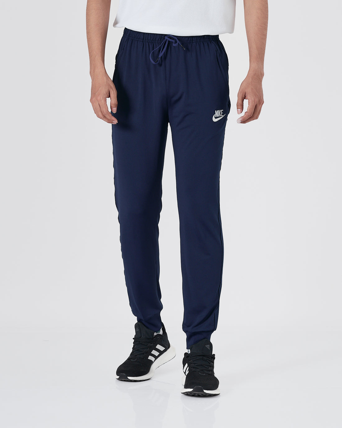 NIK Swooh Logo Embroidered Men Blue Track Pants 15.90