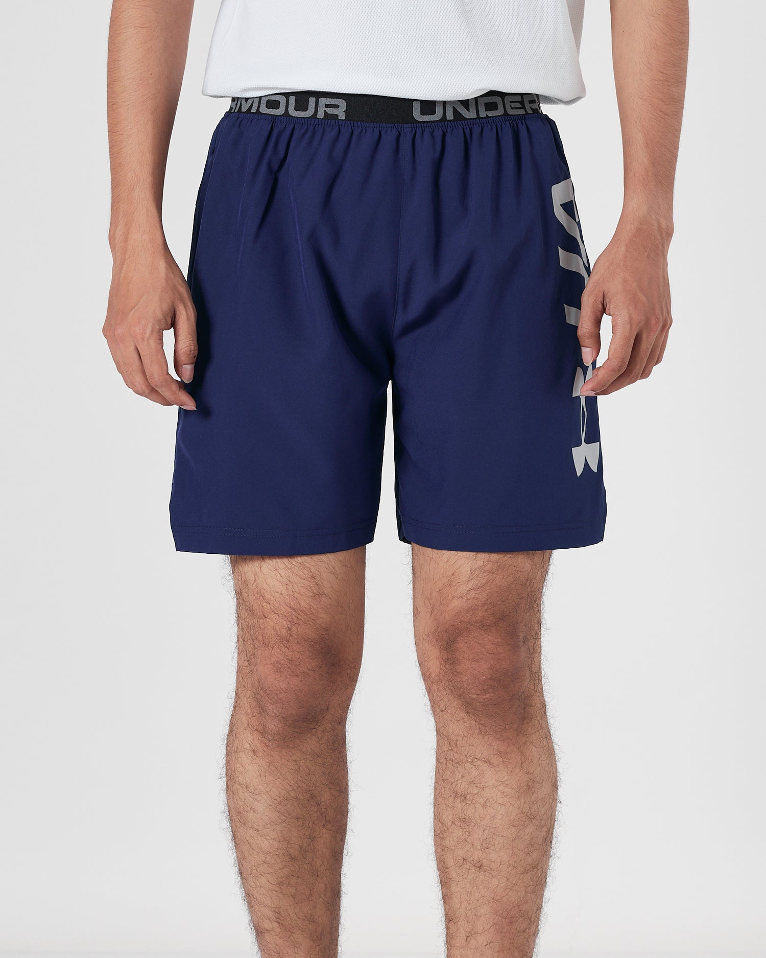 UA Logo Vertical Men Blue Track Shorts 13.90