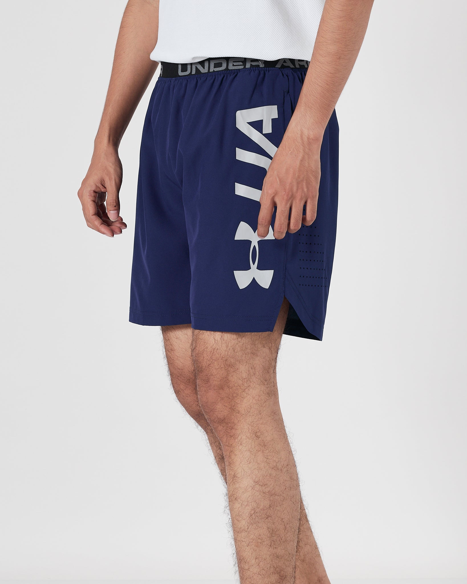 UA Logo Vertical Men Blue Track Shorts 13.90