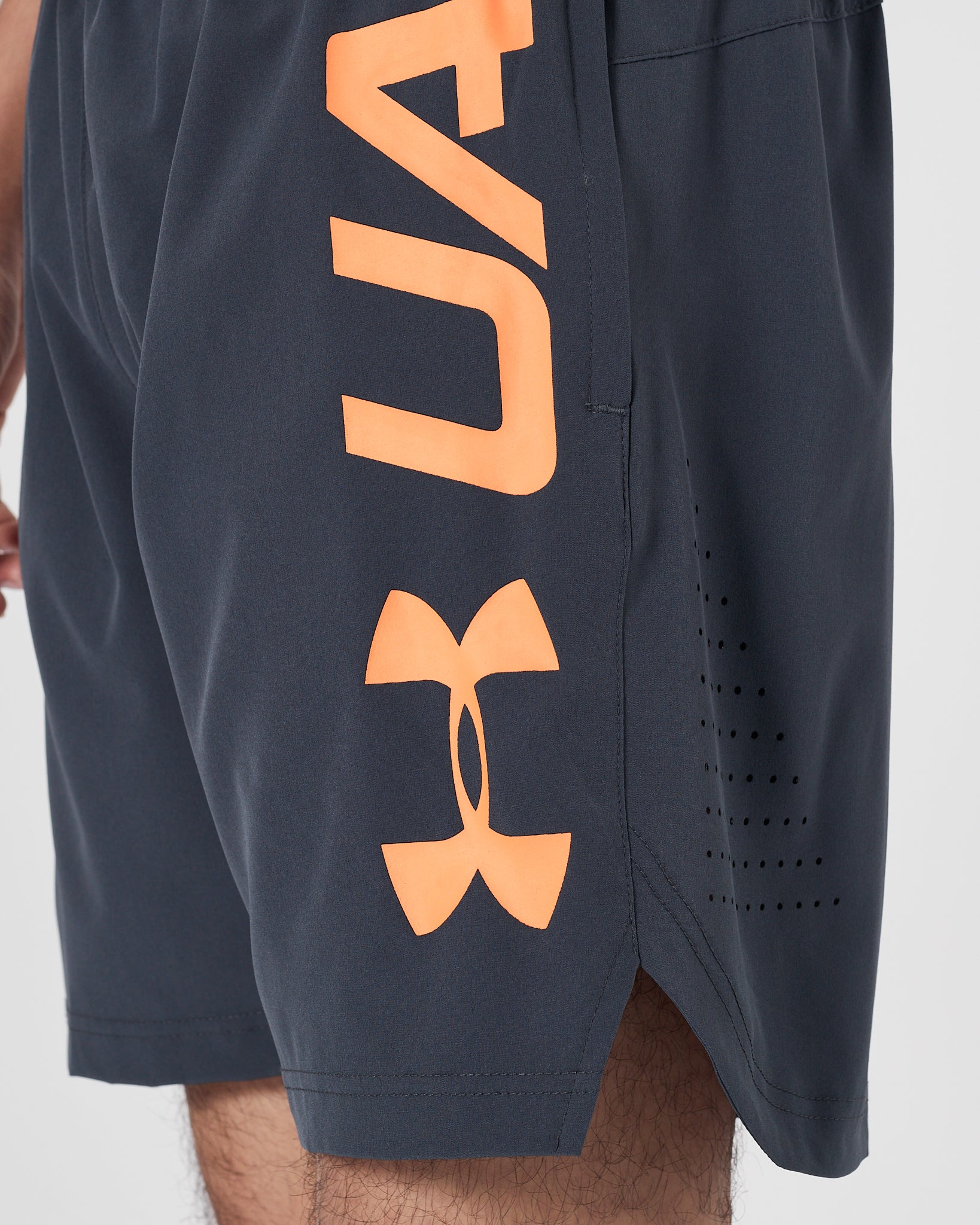 UA Logo Vertical Men Dark Grey Track Shorts 13.90