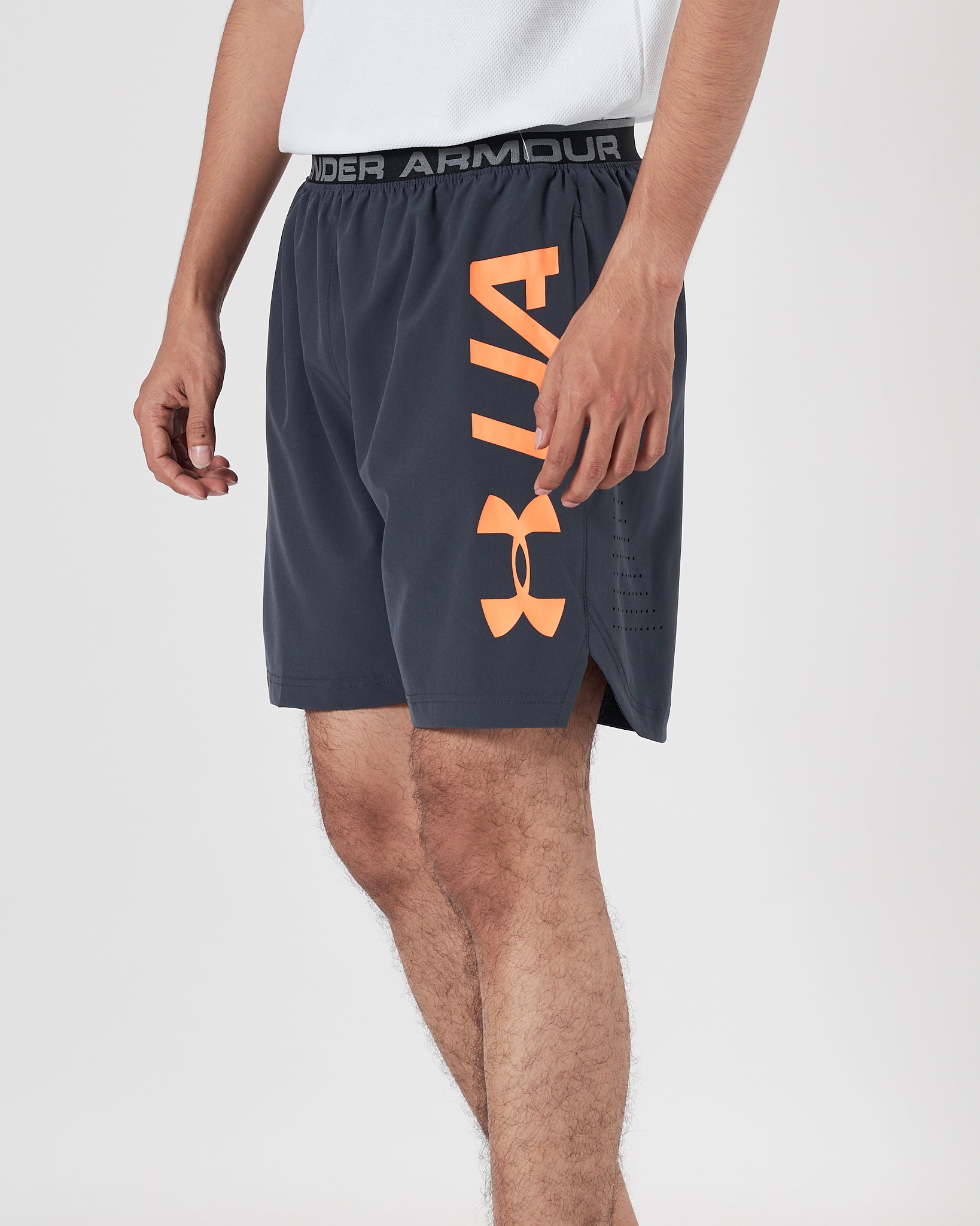 UA Logo Vertical Men Dark Grey Track Shorts 13.90