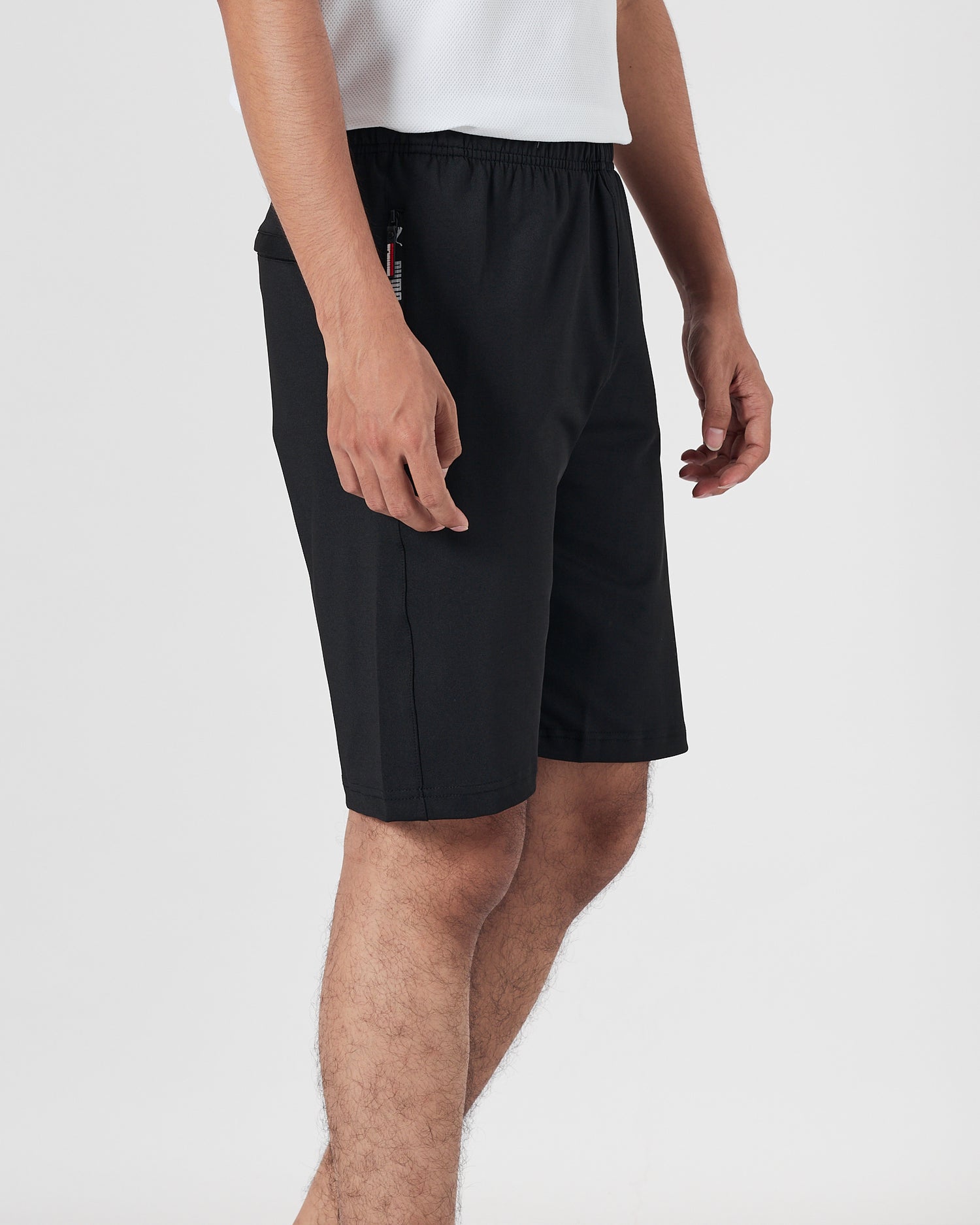 PUM Logo Embroidered Men Black Track Shorts 12.90