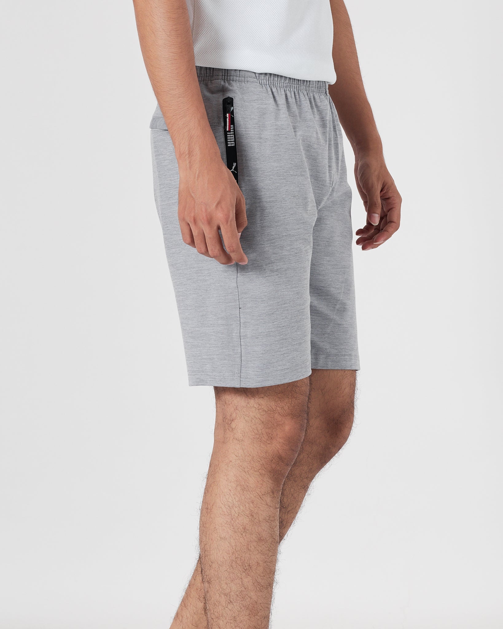 PUM Logo Embroidered Men Grey Track Shorts 12.90