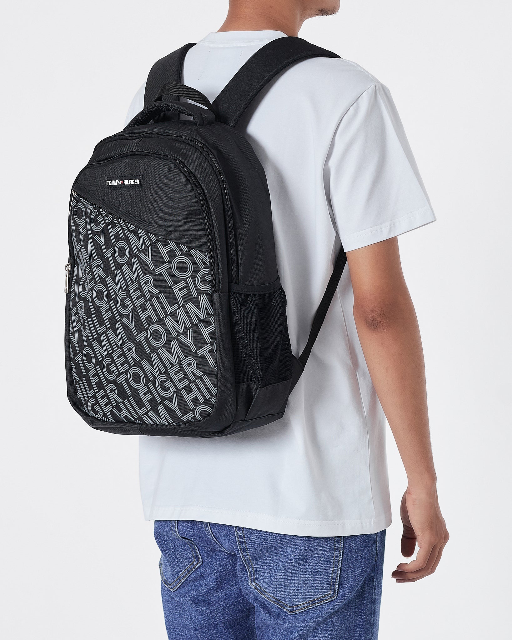 TH Logo Over Printed Black Backpack 20.90