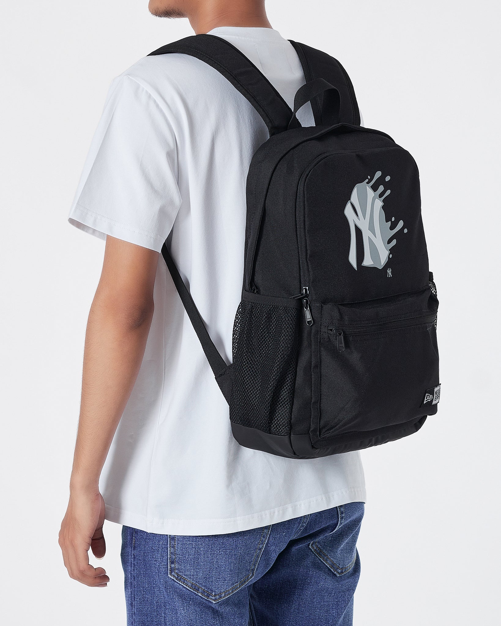 NY Splash Ink Logo Printed  Black Backpack 17.90