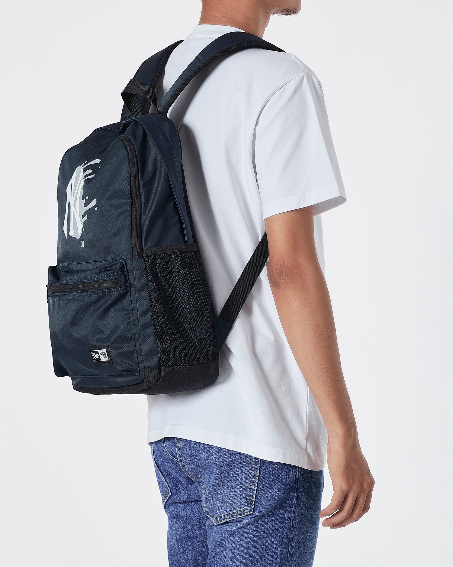 NY Splash Ink Logo Printed  Blue Backpack 17.90