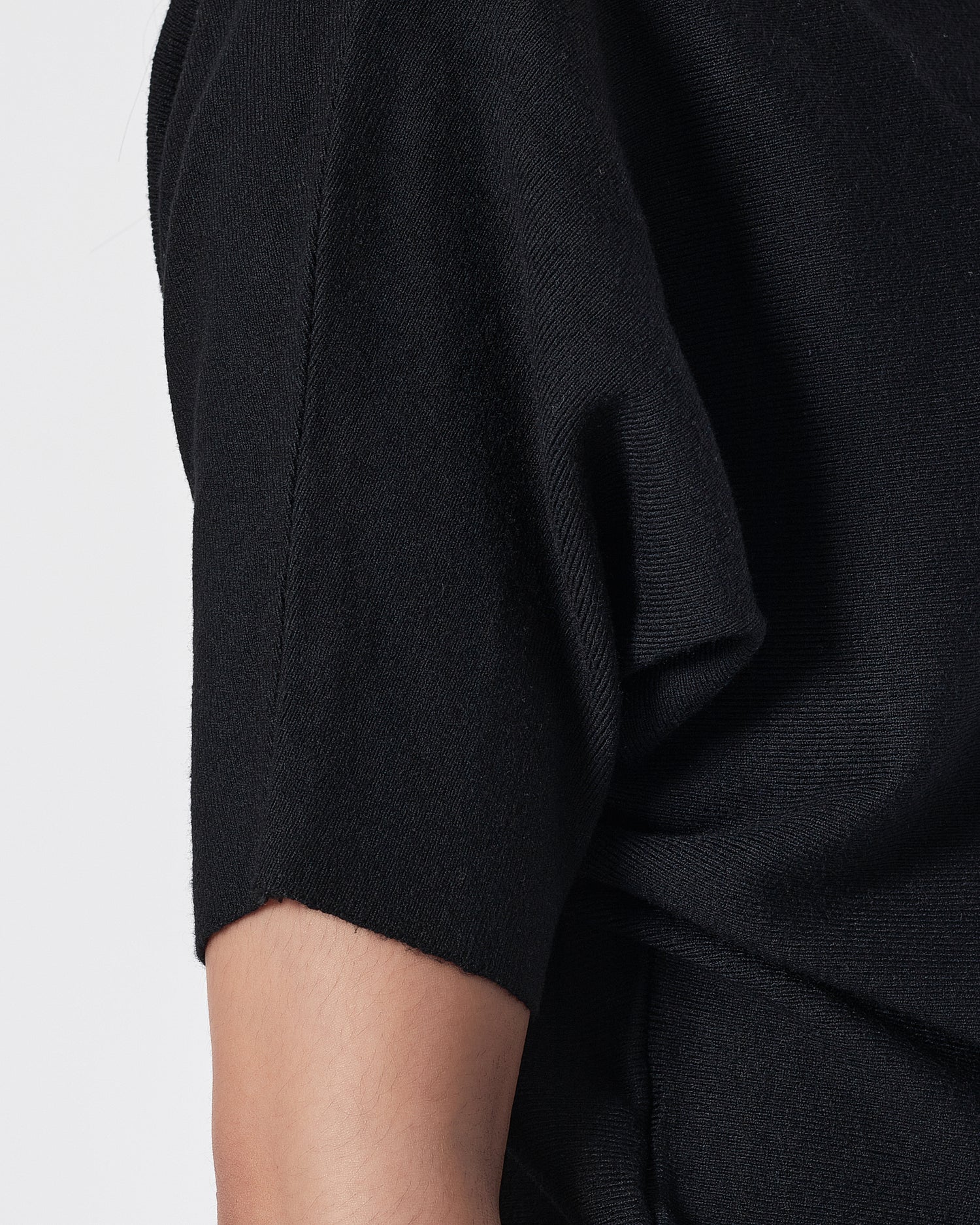 Plain Color Soft Knit Lady Black T-Shirt 14.90