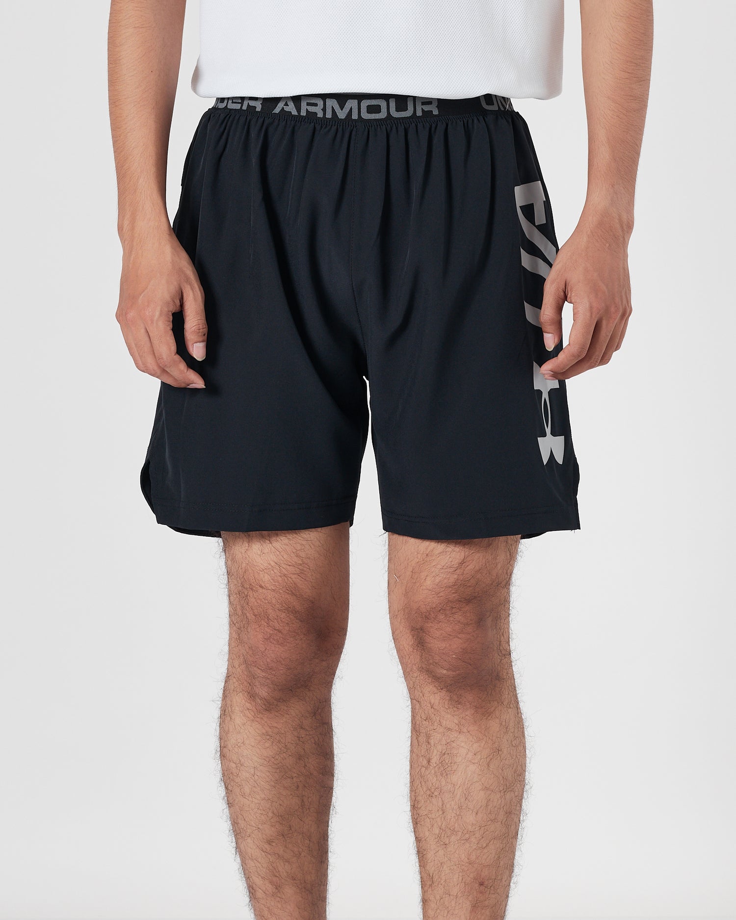 UA Logo Vertical Men Black Track Shorts 13.90