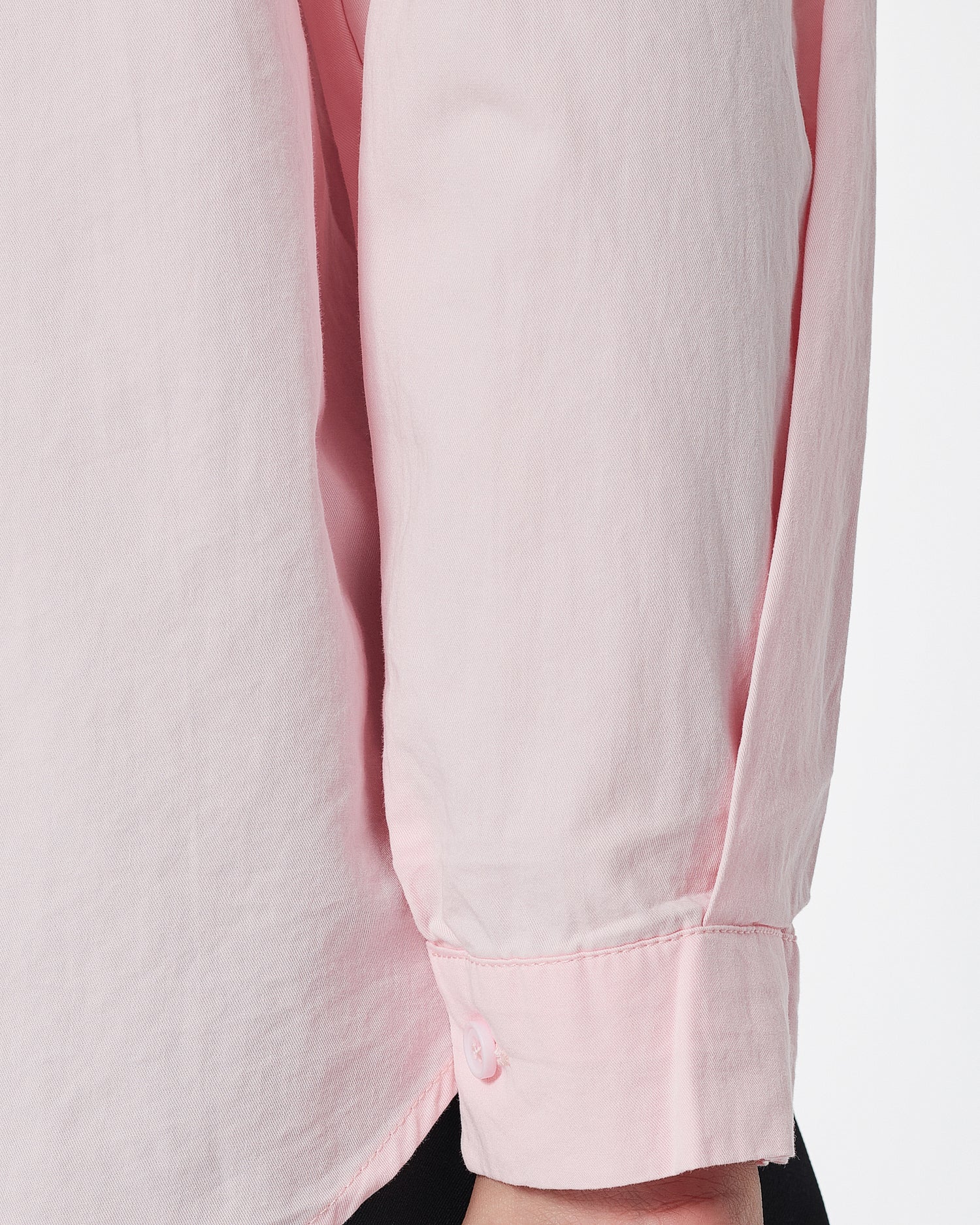 Plain Color Lady Pink Shirts Long Sleeve 14.90