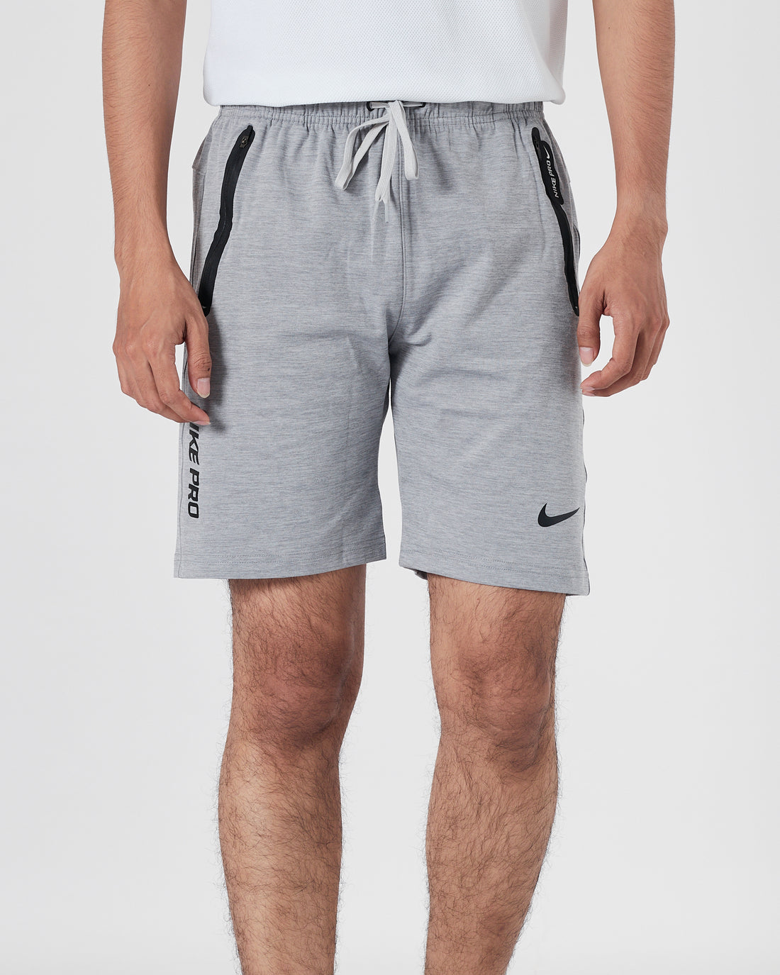 NIK Logo Embroidered Men Grey Track Shorts 13.90