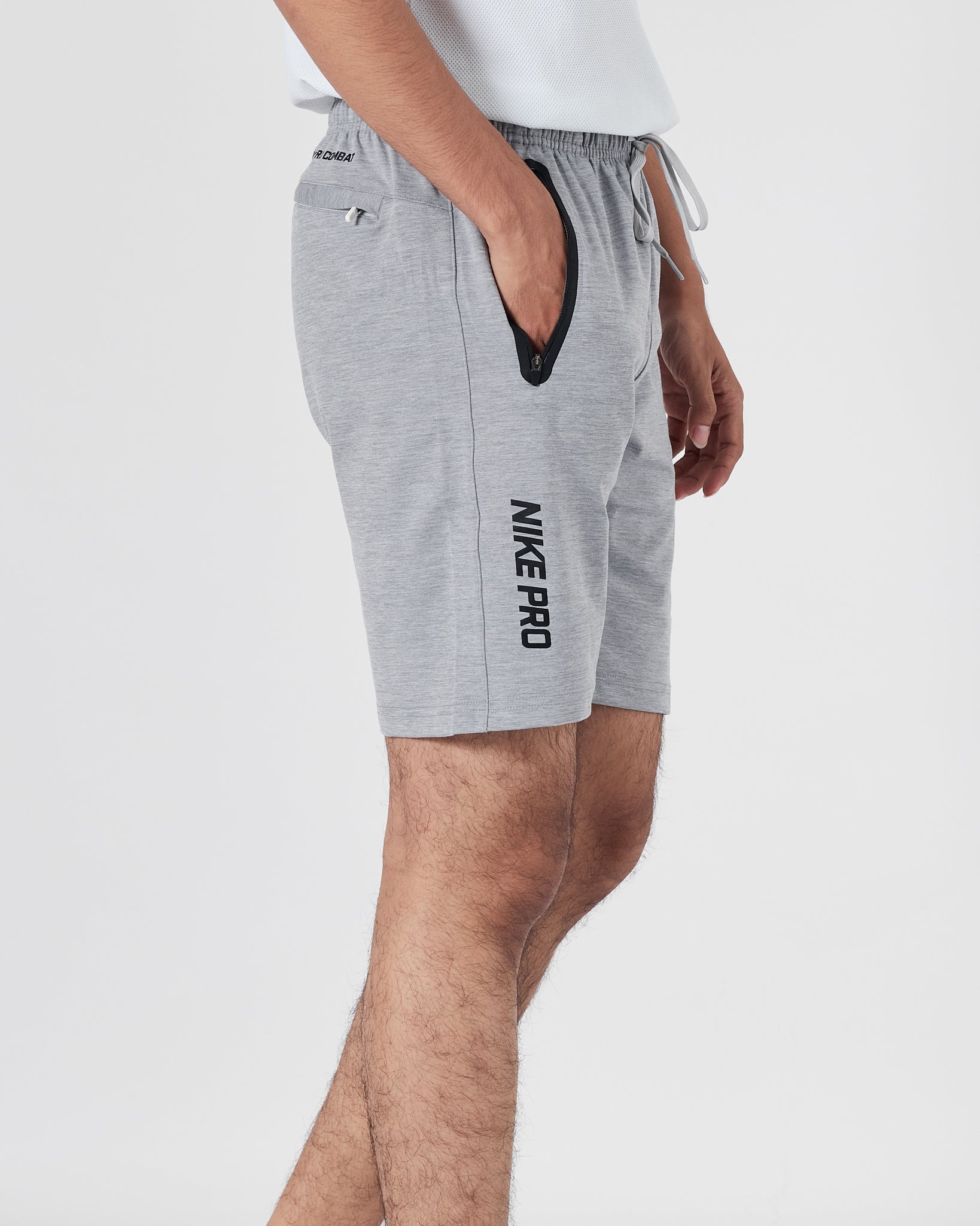 NIK Logo Embroidered Men Grey Track Shorts 13.90