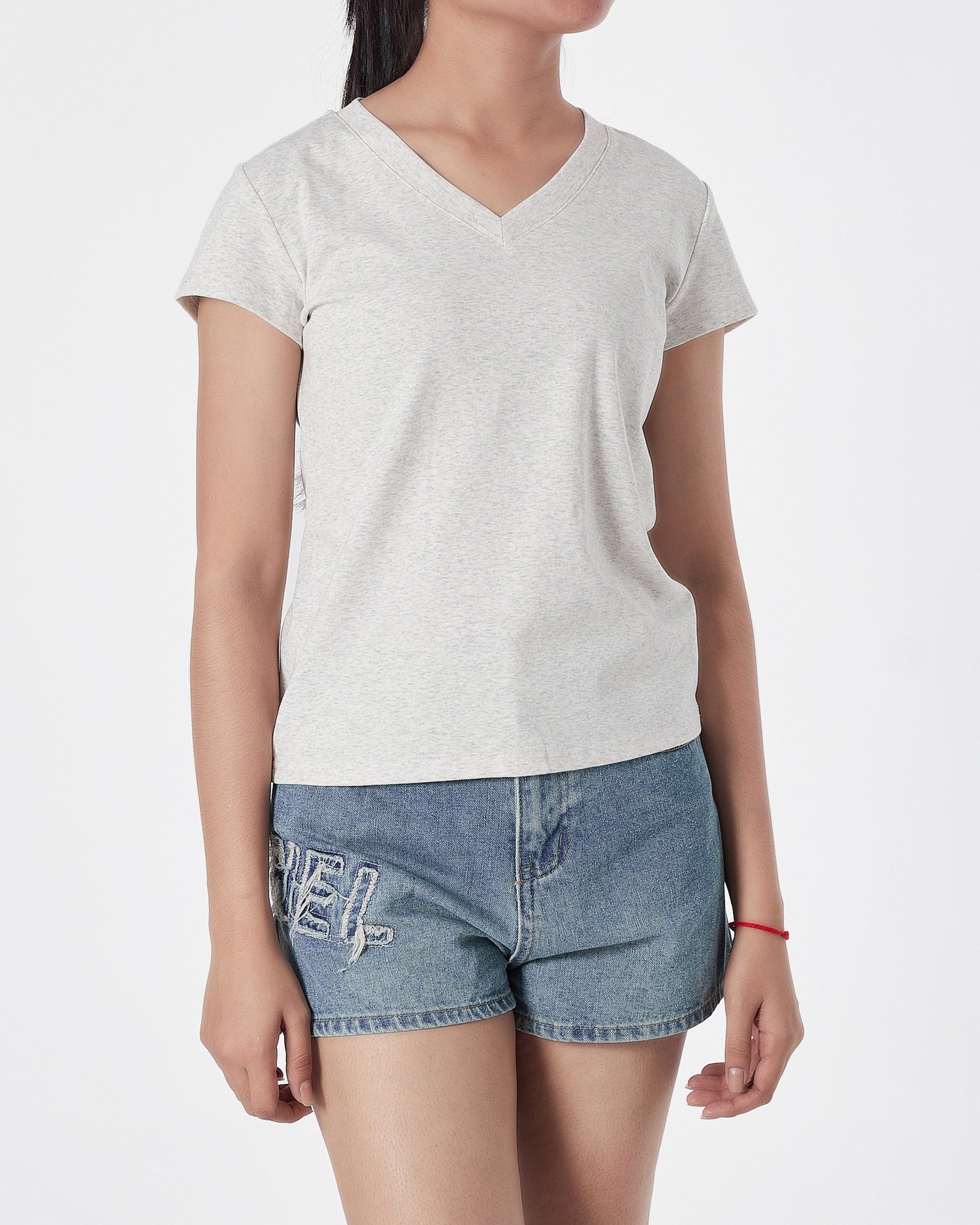 V Neck Lady Grey T-Shirt 10.90