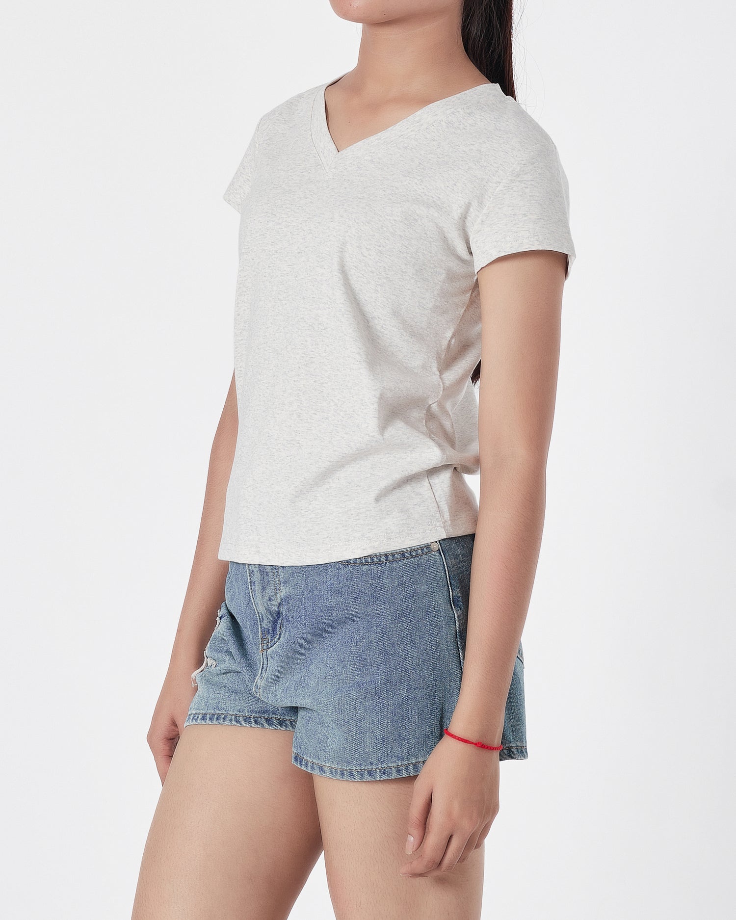 V Neck Lady Grey T-Shirt 10.90