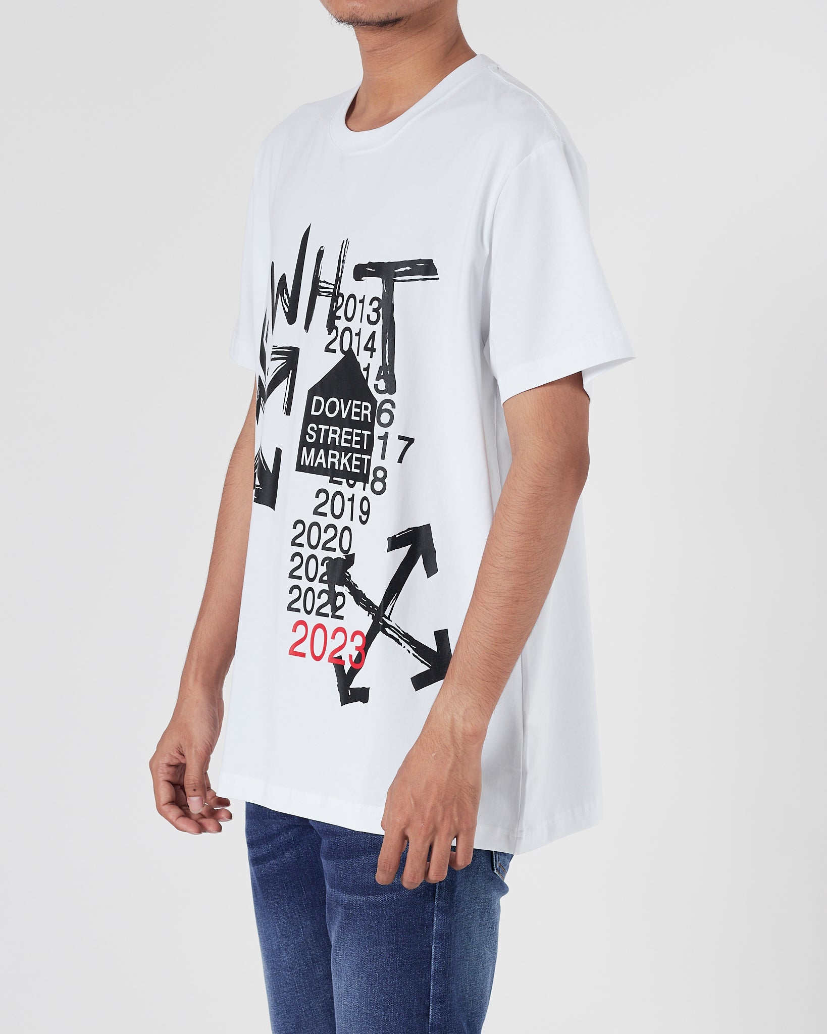 OW Logo Printed Men White T-Shirt 14.90