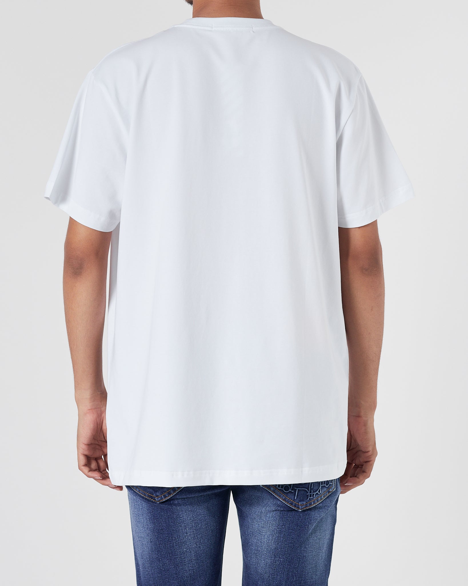 OW Logo Printed Men White T-Shirt 14.90