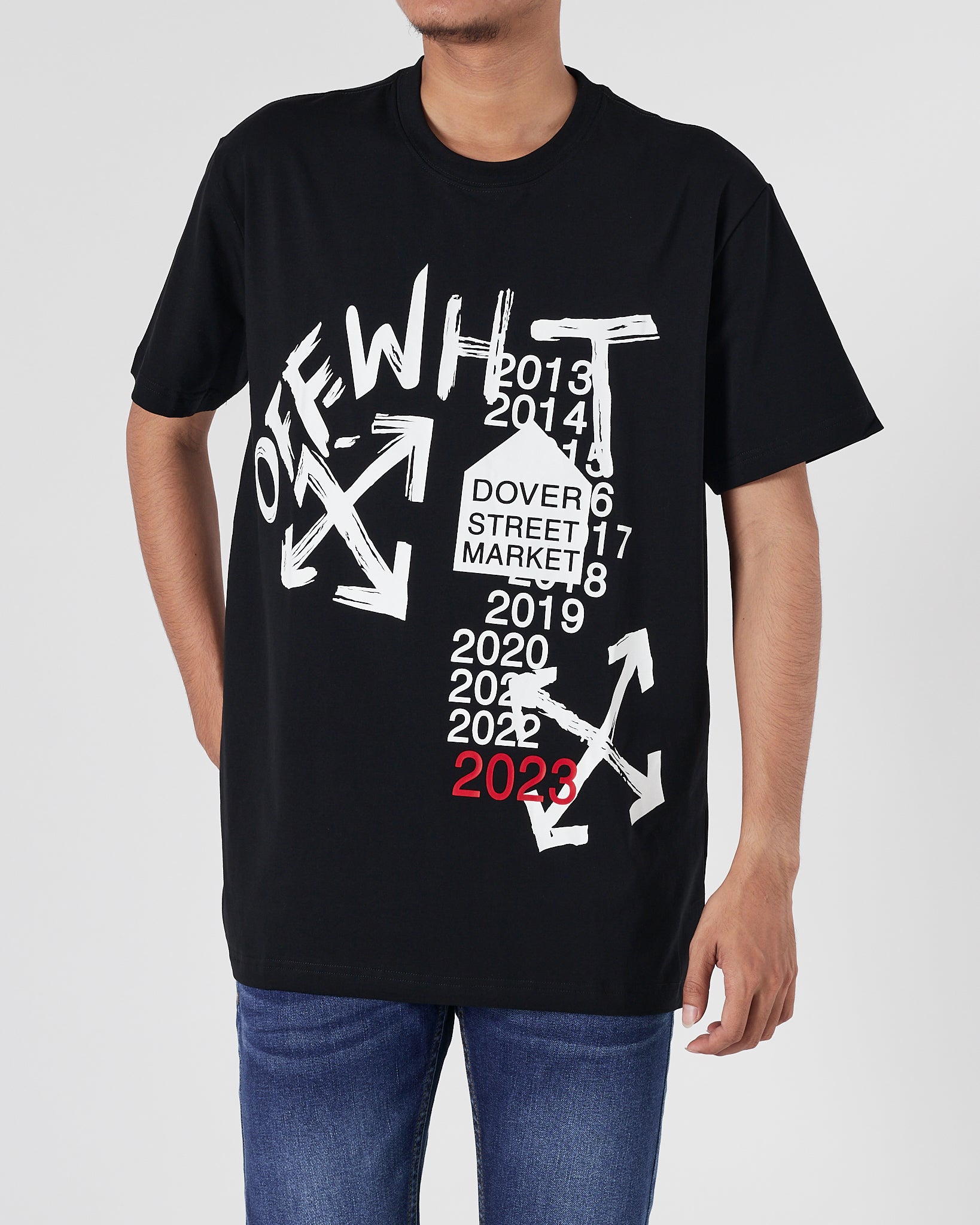 OW Logo Printed Men Black T-Shirt 14.90