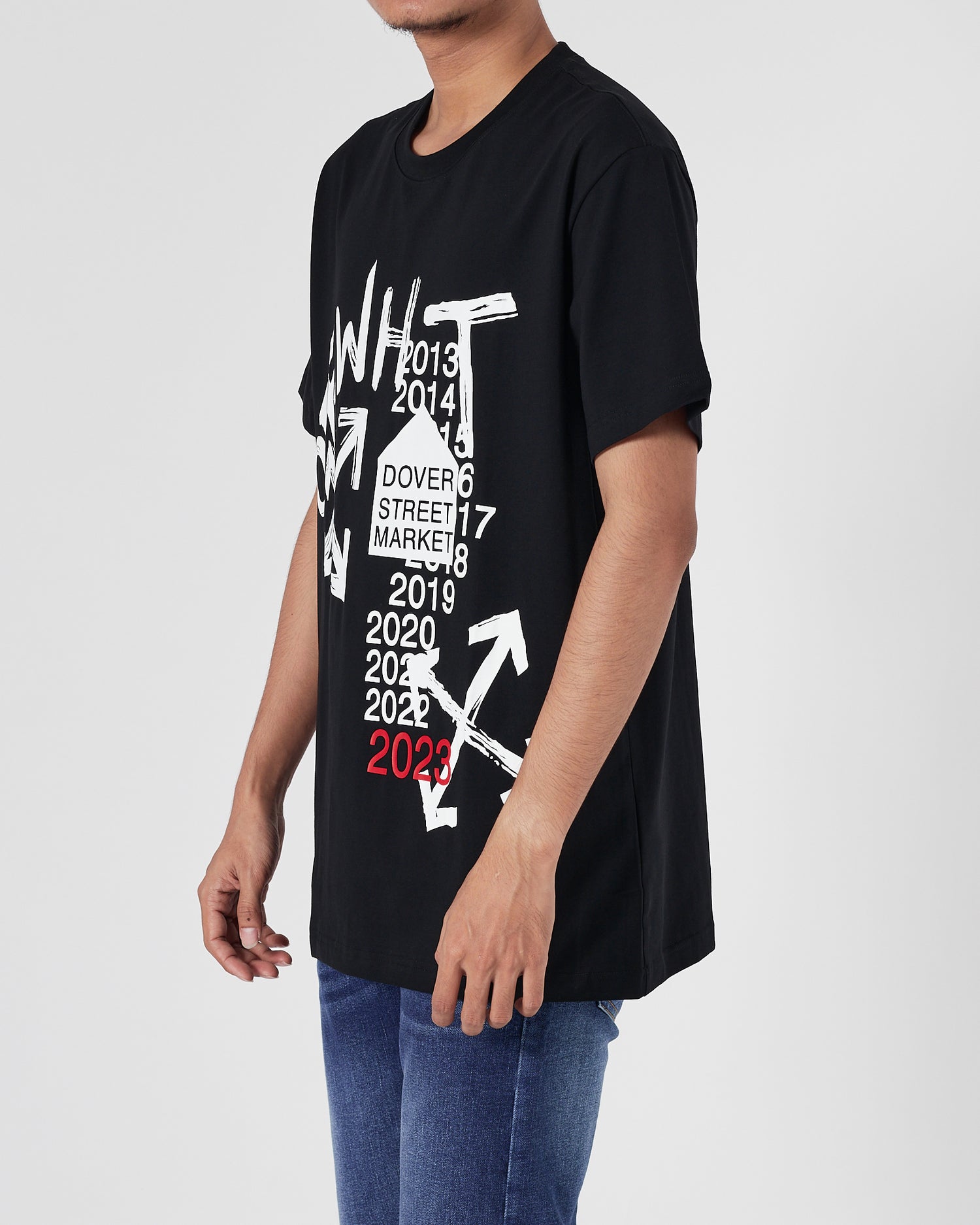 OW Logo Printed Men Black T-Shirt 14.90