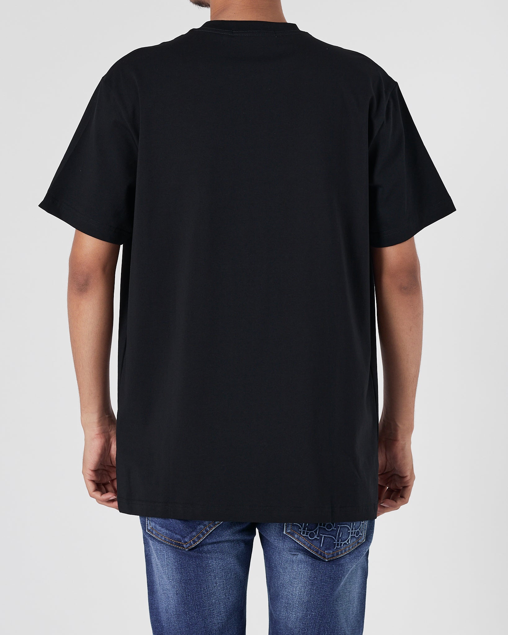 OW Logo Printed Men Black T-Shirt 14.90