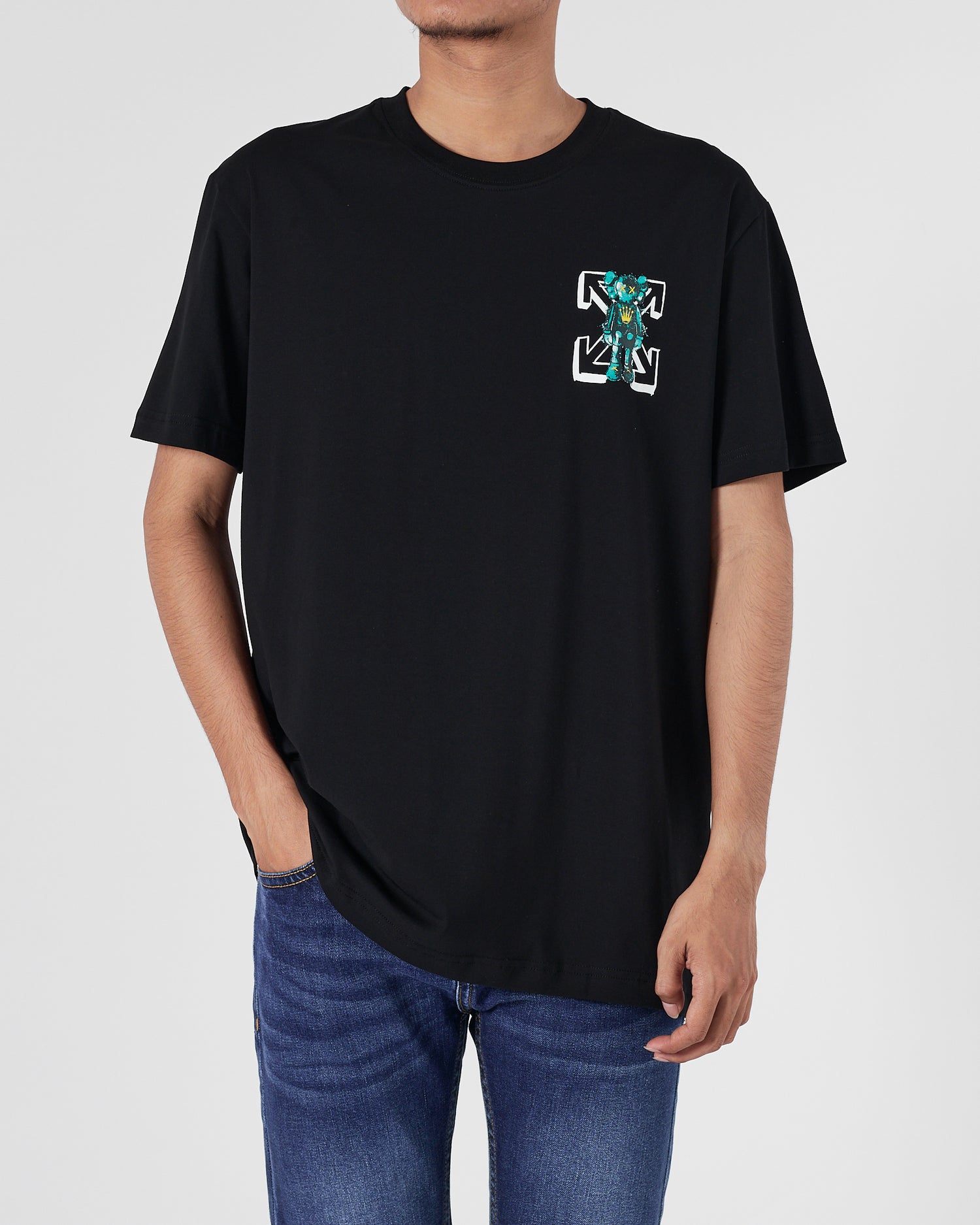 OW x Kaws Men Black T-Shirt 15.90