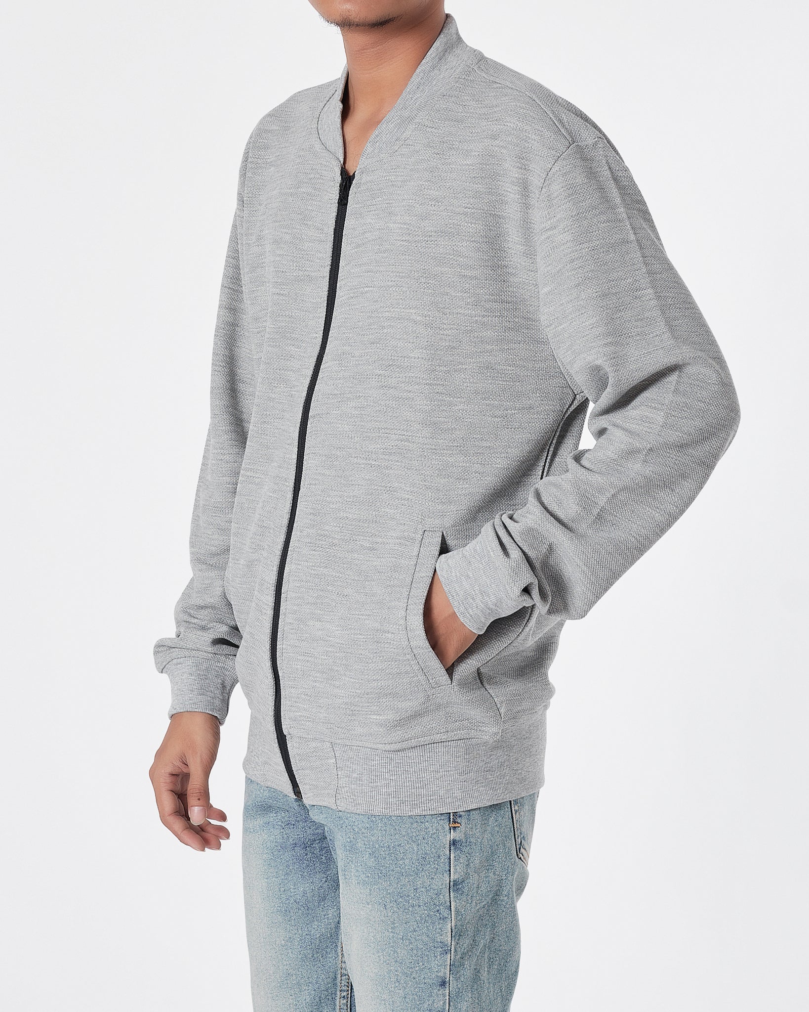 ZAR Plain Color Men Grey Jacket 19.90