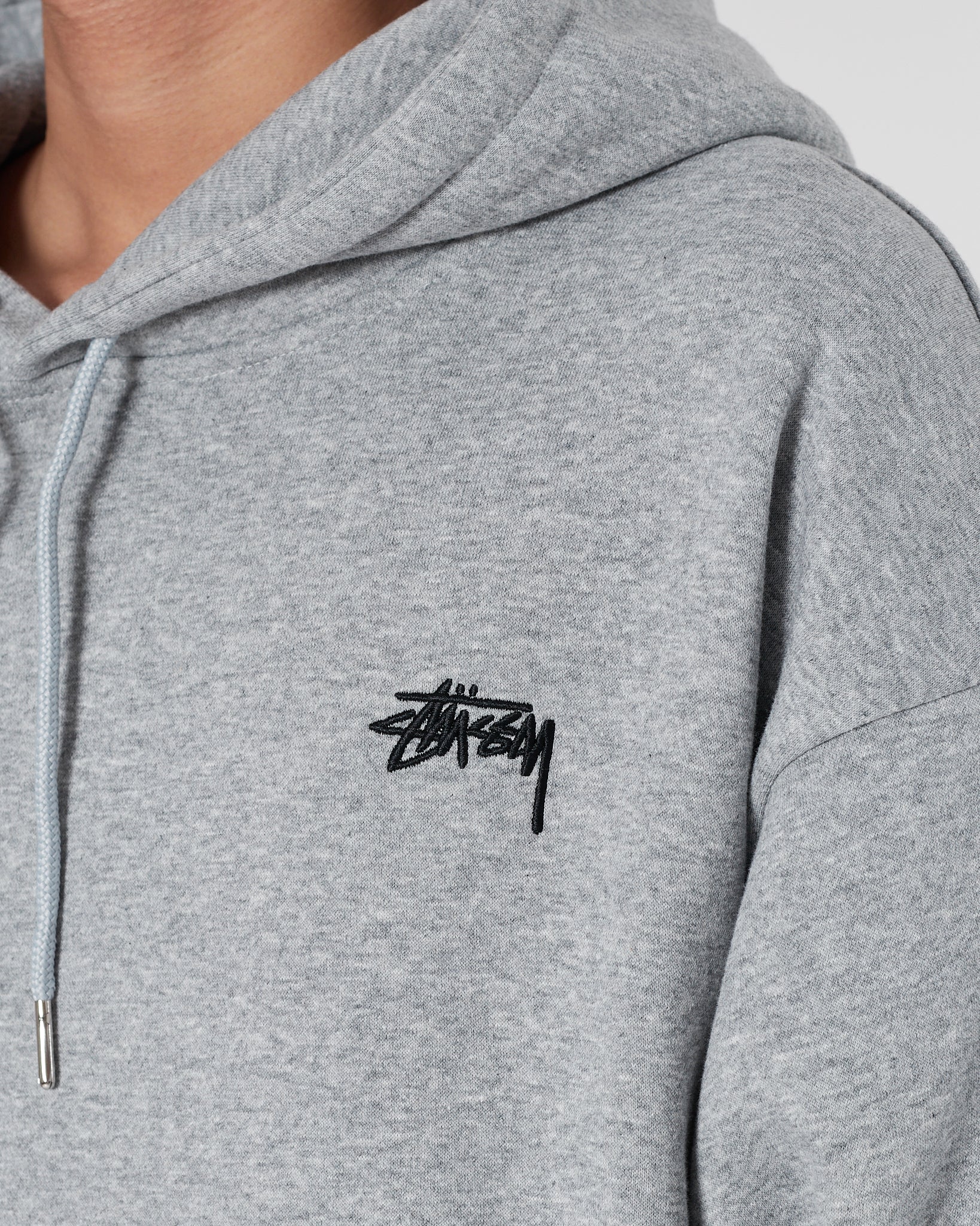 STU Logo Embroidered Men Grey Hoodie 24.90