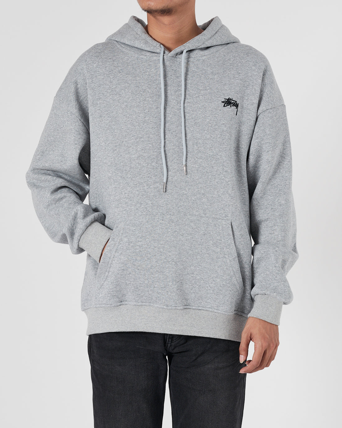 STU Logo Embroidered Men Grey Hoodie 24.90