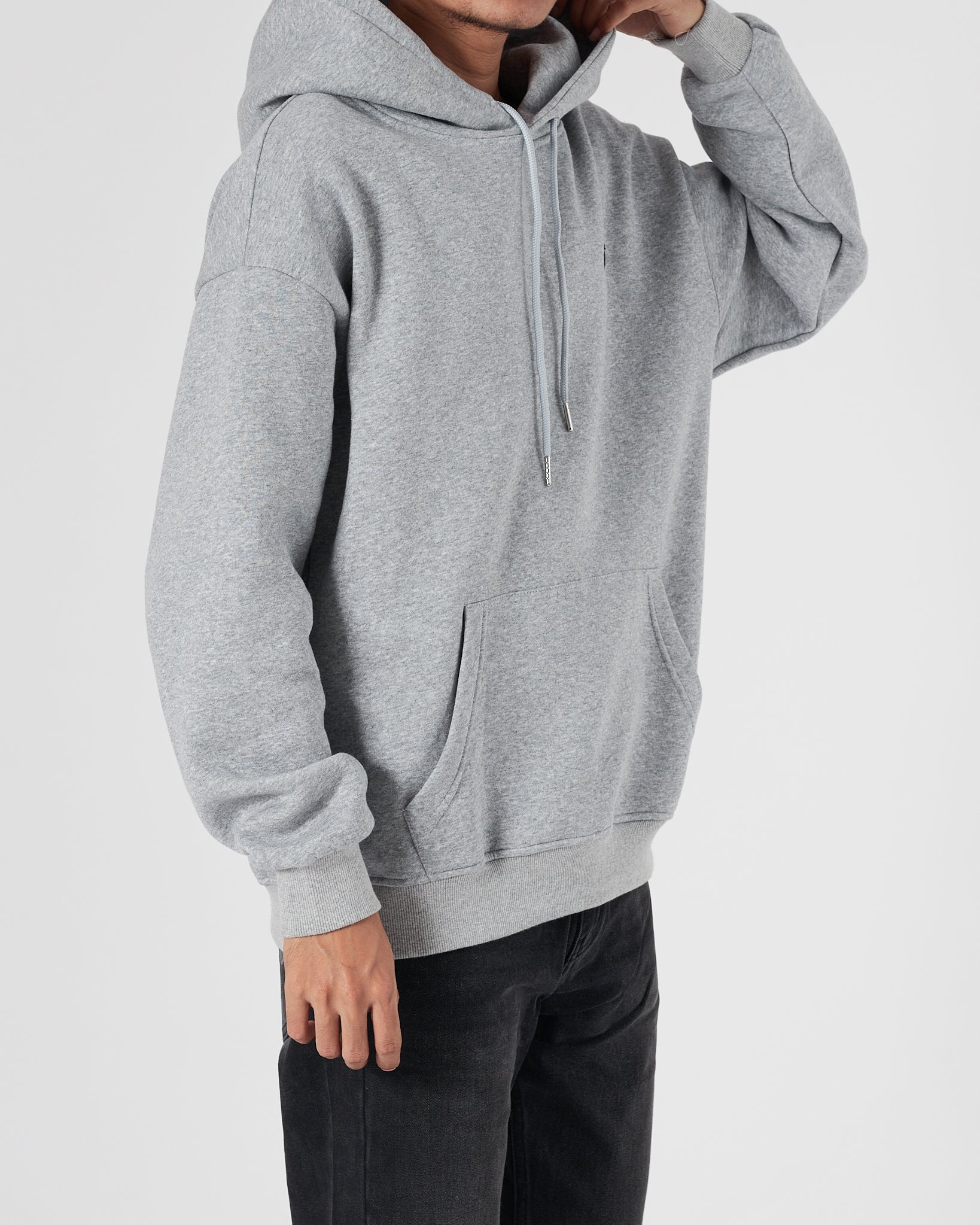 STU Logo Embroidered Men Grey Hoodie 24.90